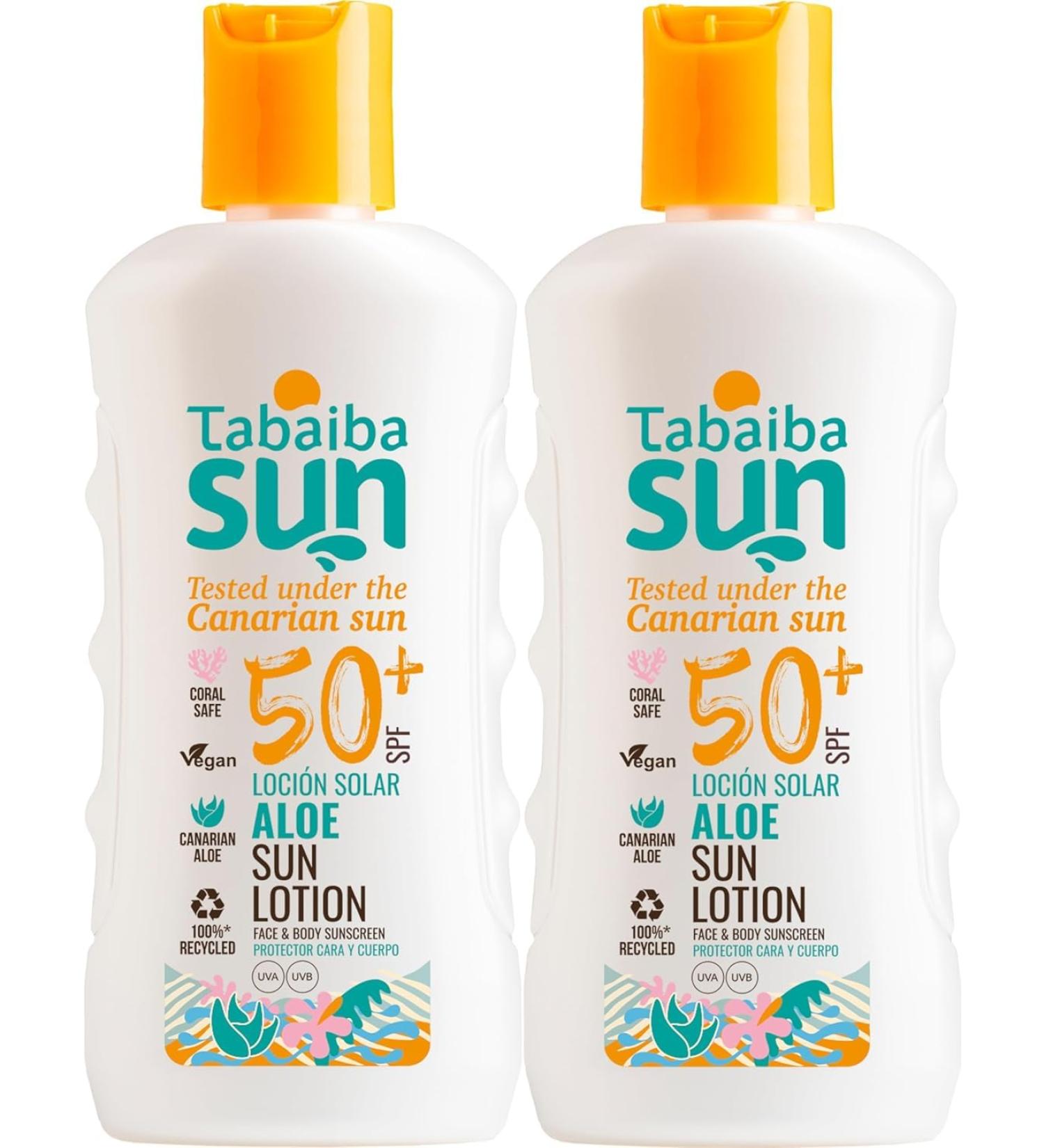  Tabaibaloe Tabaiba Sun Aloe Vera Sun Lotion 100 ml 2 units (2 x 100 ml SPF 50) - Buy Online on GoSupps.com
