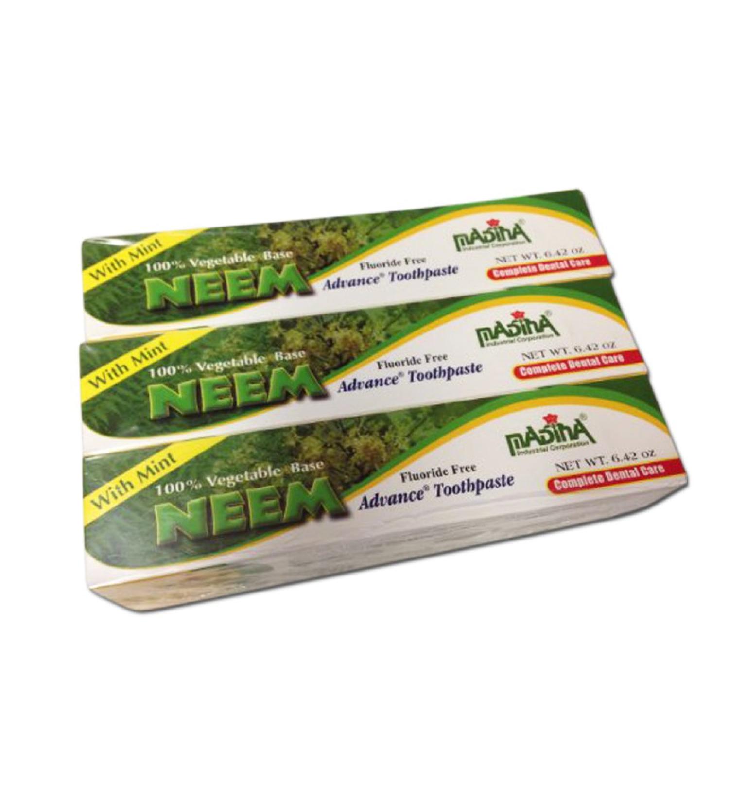6 Tubes Madina Neem Toothpaste 100% Vegetable Base Flouride Free Advance Mint