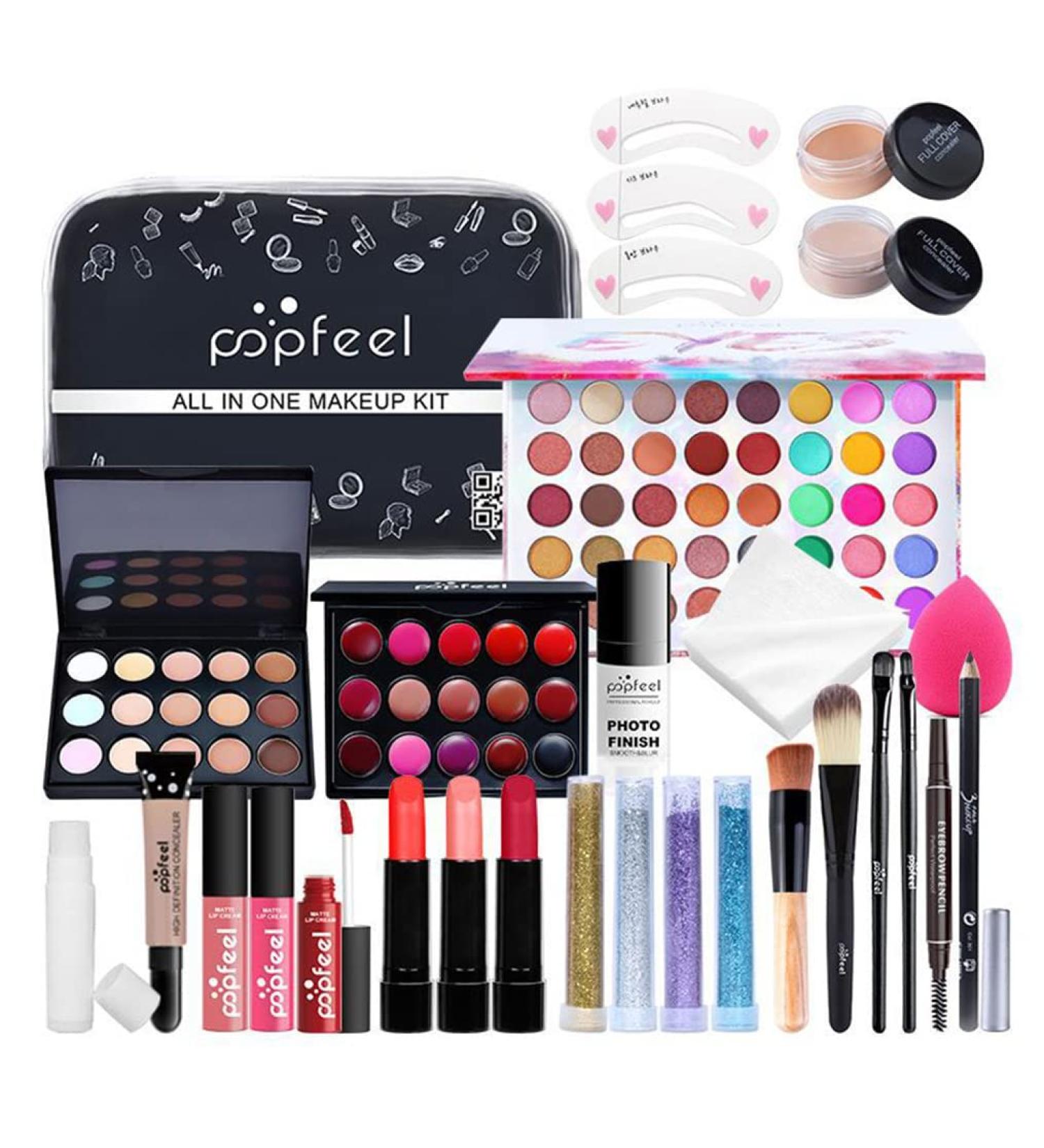 Jascherry 30-Piece Makeup Set for Women - Portable Travel Cosmetic Case & Eyeshadow Palette - Perfect Gift for Girls - Buy Online on GoSupps.com