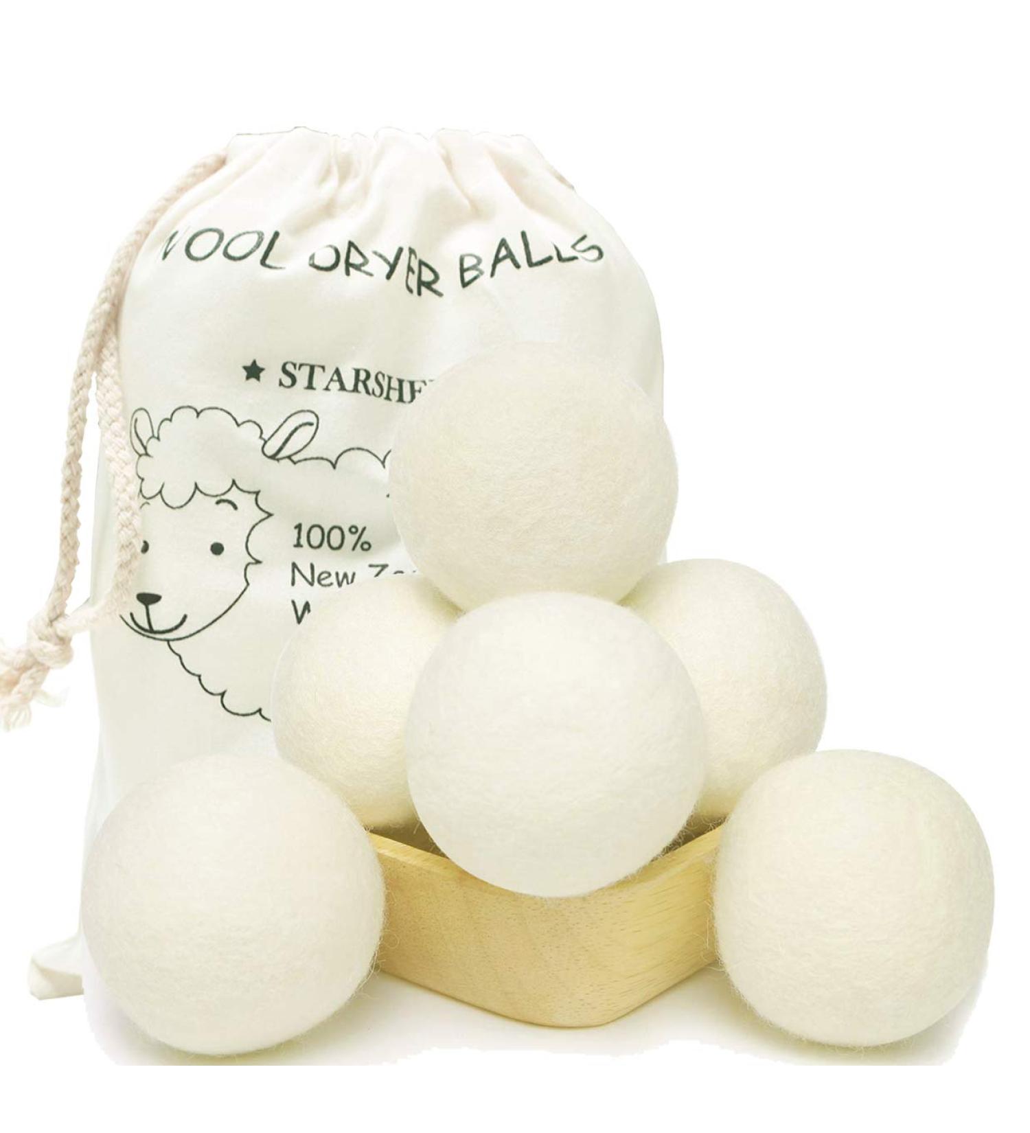 Wool Dryer Balls (Pack of 6 XL) Premium Reusable New Zealand Organic Non-toxic Natural Fabric Softener Saves Drying Time Baby Safety No Chemicals Can Reduce Wrinkles and Electrostatic Adhesion - Buy Online on GoSupps.com