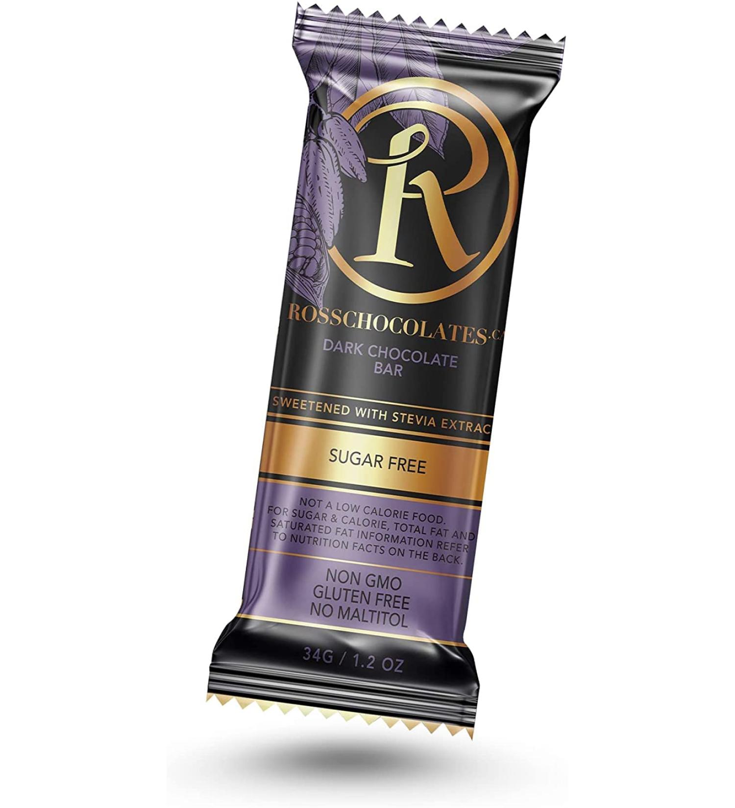 Ross Chocolates Dark Chocolate sweetened with Stevia (pack of 1) - Buy Online on GoSupps.com