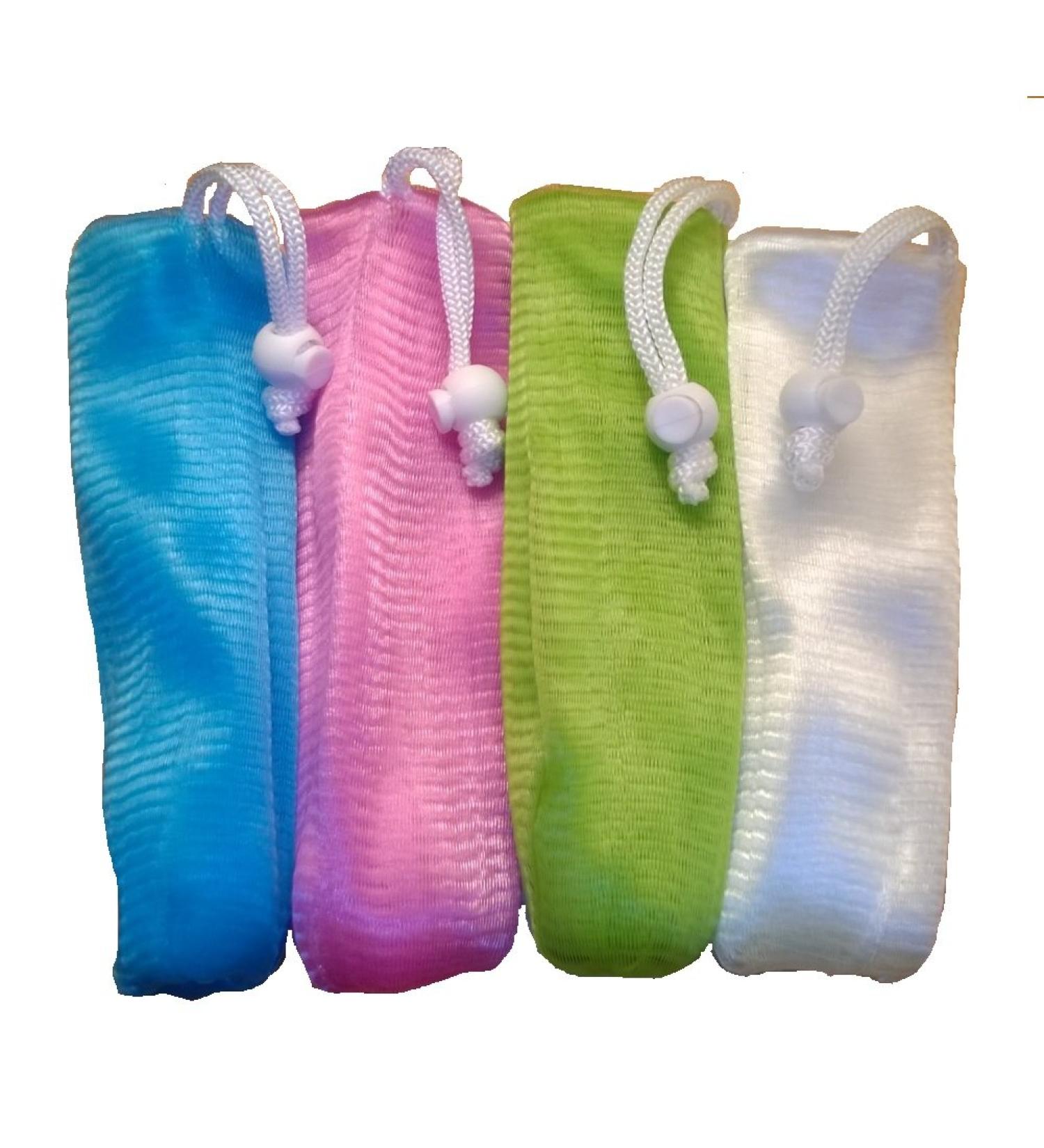 Exfoliating Mesh Soap Saver Bag Assorted Colors (4pk)