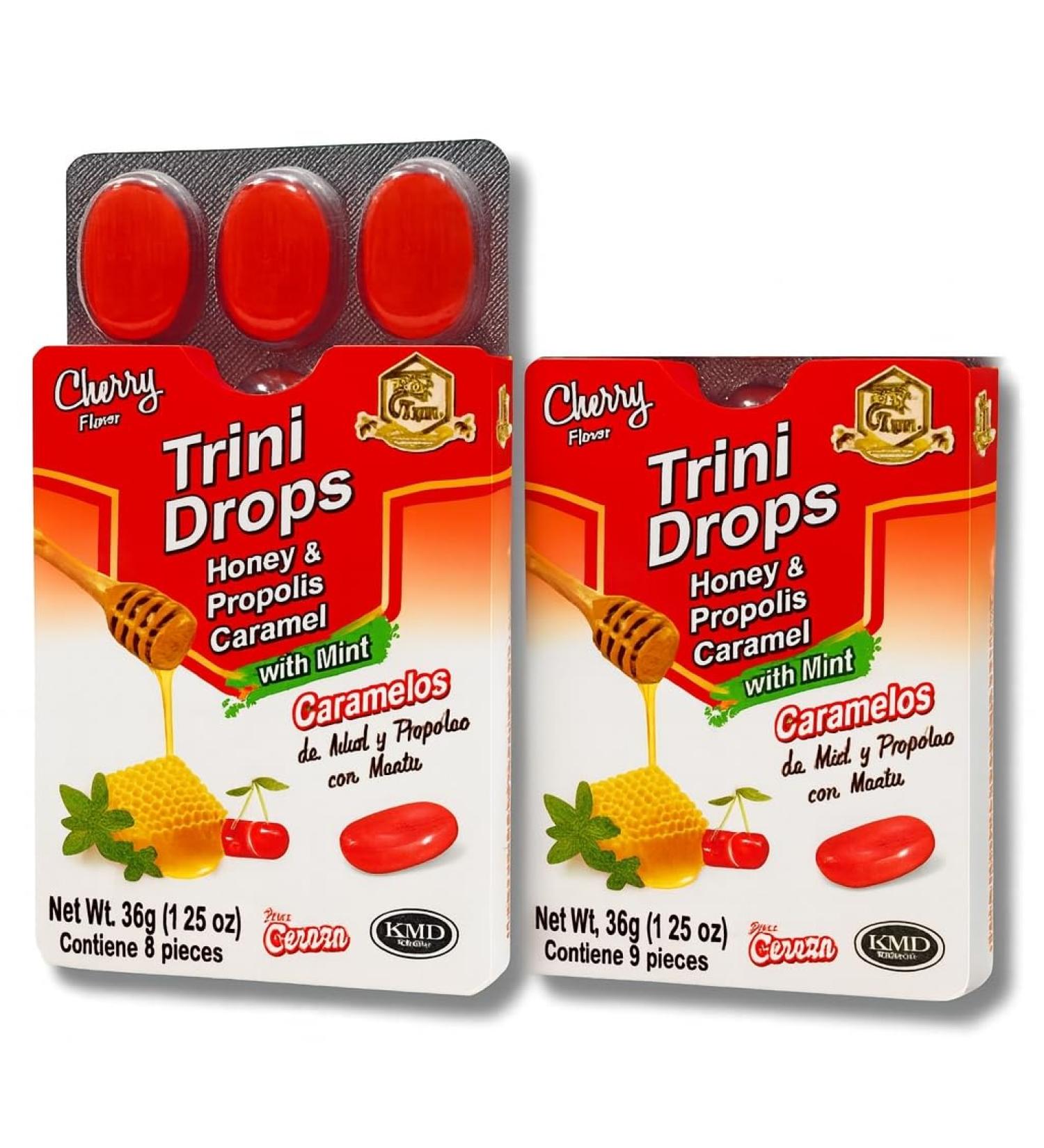 La T a Trini Propolis Mint & Cherry Candies 2 Pack (9 Pieces Each) Natural Honey & Propolis Lozenges Refreshing & Soothing Candy Traditional Mexican Treat/Dulce Tradicional Mexicano - Buy Online on GoSupps.com