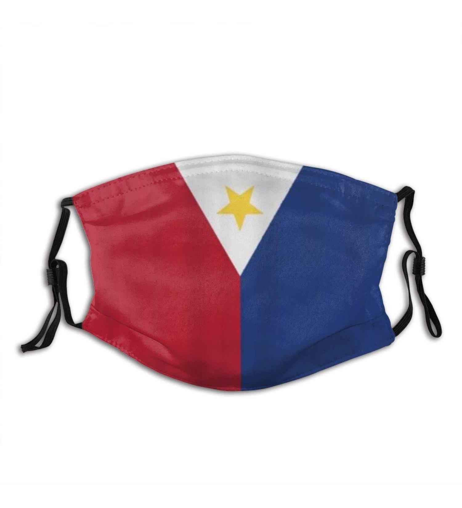Flag of The Philippines Pattern Digital Print Cotton Washable Nose Wired Face Cover Filter Pocket Wide Cover with Filter - Buy Online on GoSupps.com