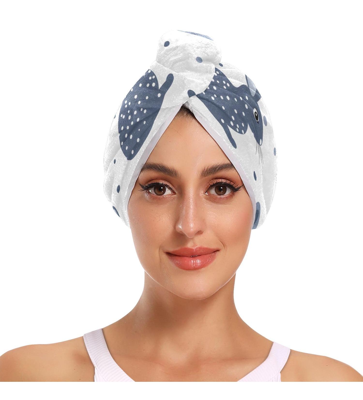 Rabbit Spot Hair Towel 2 Pack | Super Absorbent Quick Dry Hair Turbans for Women & Girls | Perfect Head Towel with Button Twisty Wrap - Buy Online on GoSupps.com