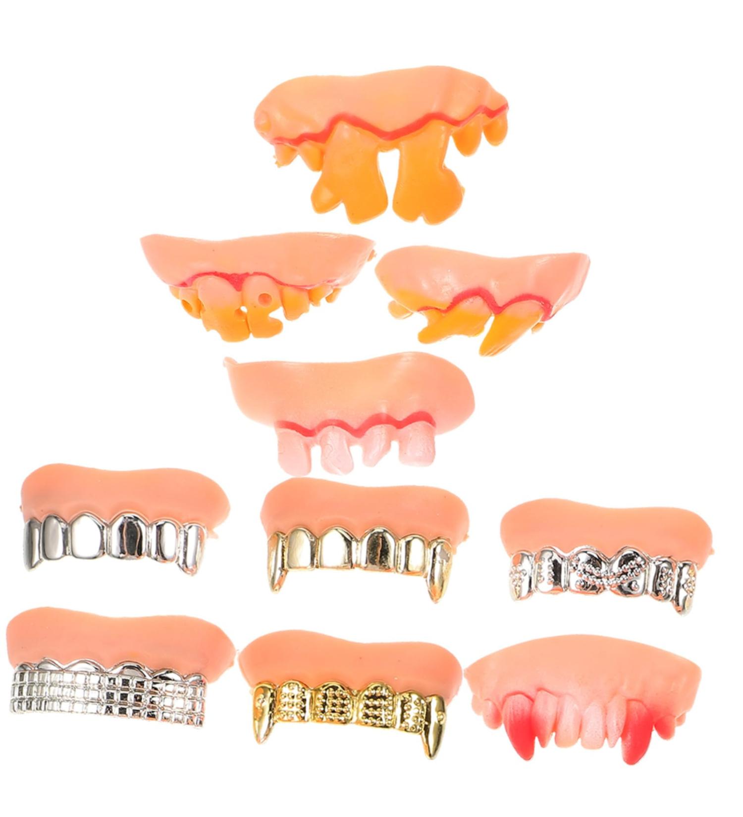 Frcolor 10 Pcs Halloween Vampire Teeth - Creepy PVC Zombie Fangs for Fun Costume & Party - Buy Online on GoSupps.com