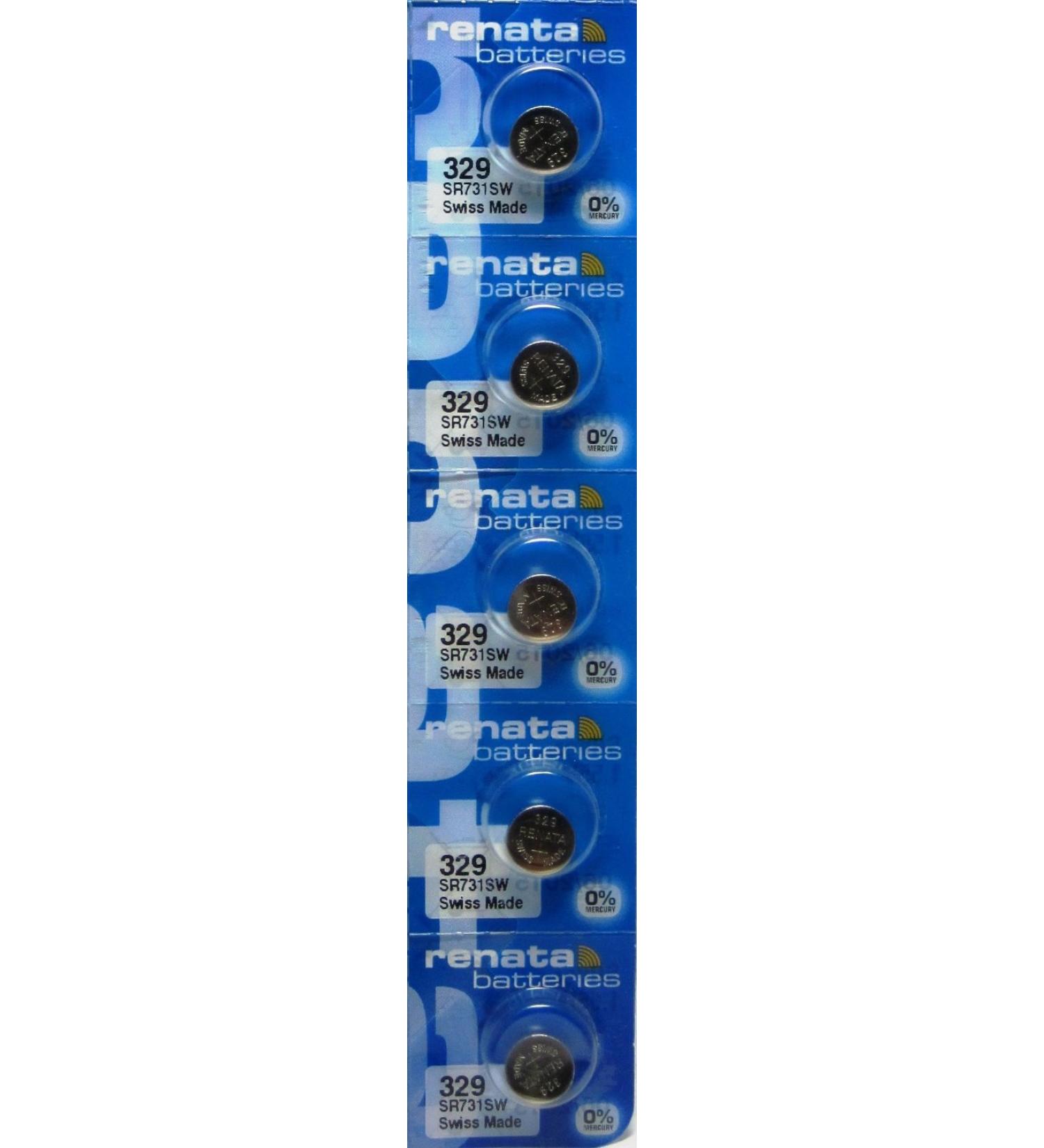 329 Watch battery - Strip of 5 Batteries