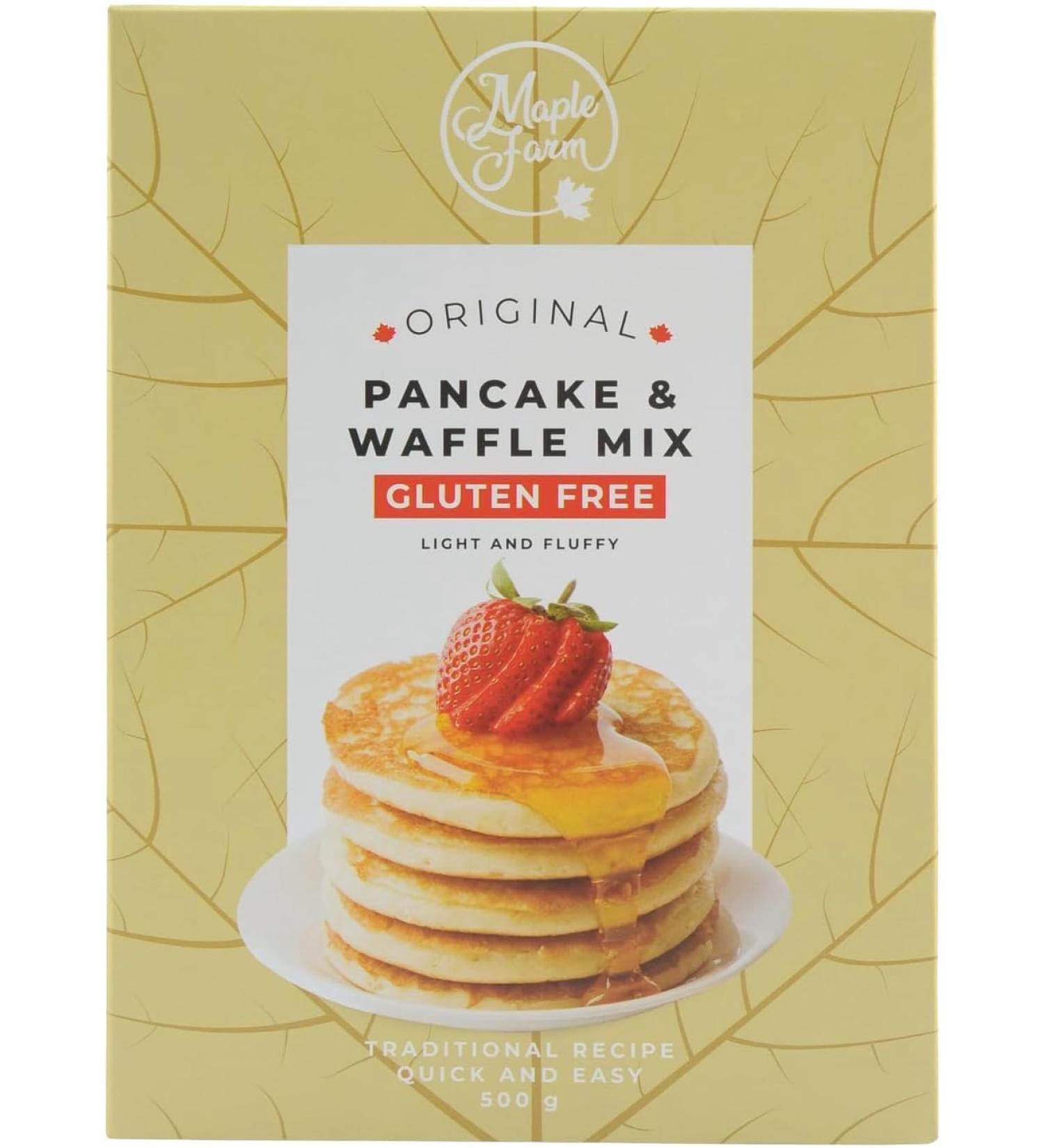 MapleFarm Gluten Free Pancake & Waffle Mix 500g - Deliciously Healthy & Easy to Make! - Buy Online on GoSupps.com