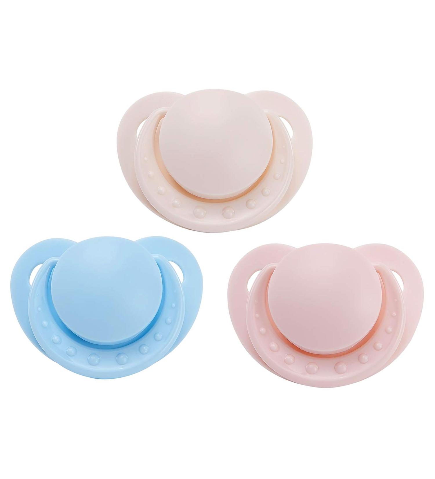 Littleforbig Smallshield Adult Pacifier 3-Pack - Blue Pink Ivory - Buy Online on GoSupps.com