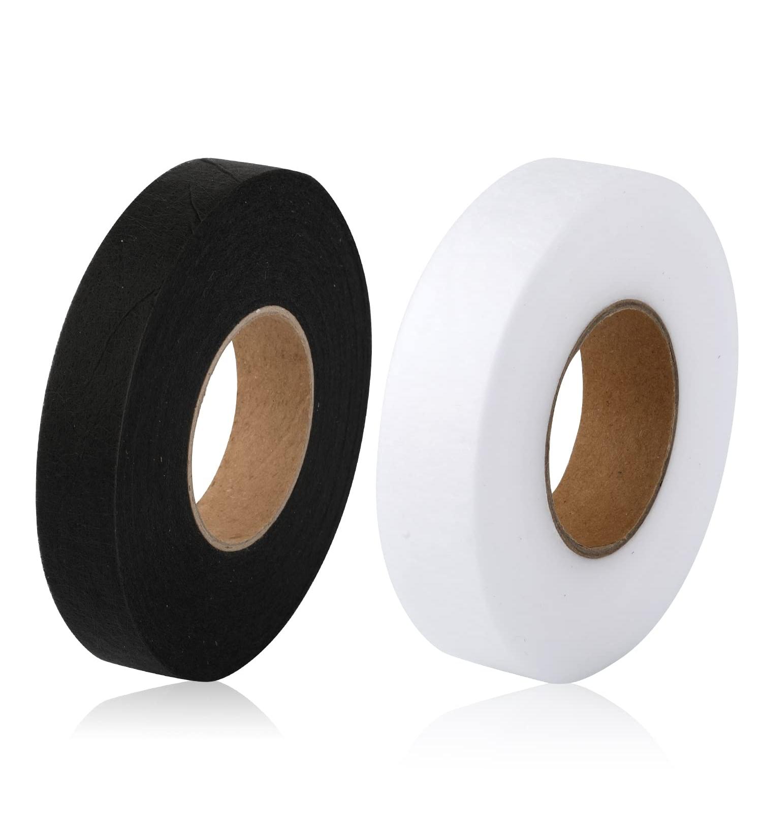 KINBOM Hem Tape Set - 140 Yards | No-Sew Iron-On Fabric Fusing Tape for Hemming Clothes | Black 15mm & White 20mm Rolls - Buy Online on GoSupps.com
