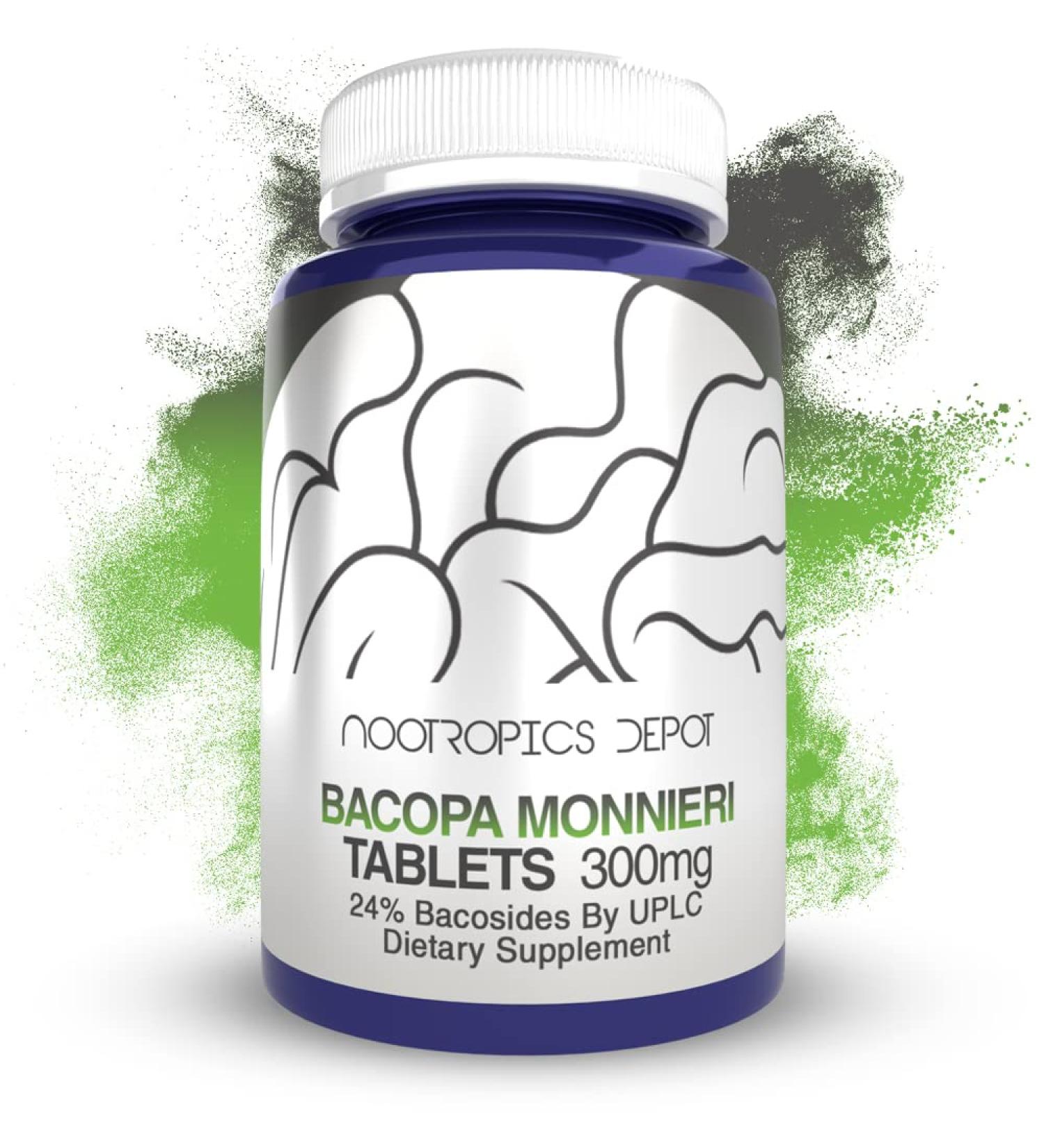 Bacopa monnieri Extract Tablets | 240 Count | Minimum 24% Bacosides | May Help Support Cognitive Function | May Help Support Stress Management 240 Count (Pack of 1)