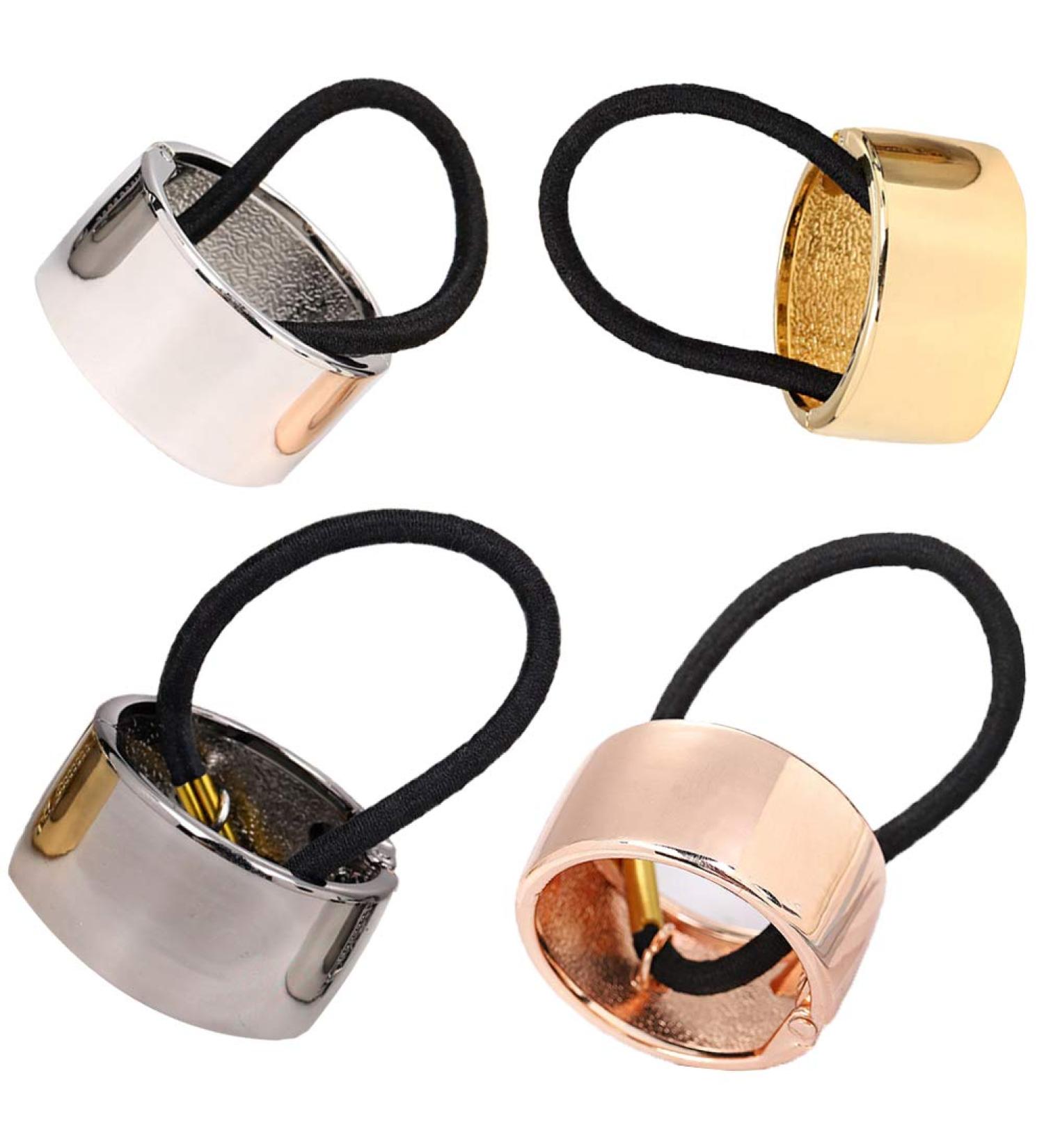 Sunak Metal Hair Cuff Ponytail Holder - Elastic Hair Tie Jewelry Clip for Women & Girls - 4-Piece Set - Buy Online on GoSupps.com