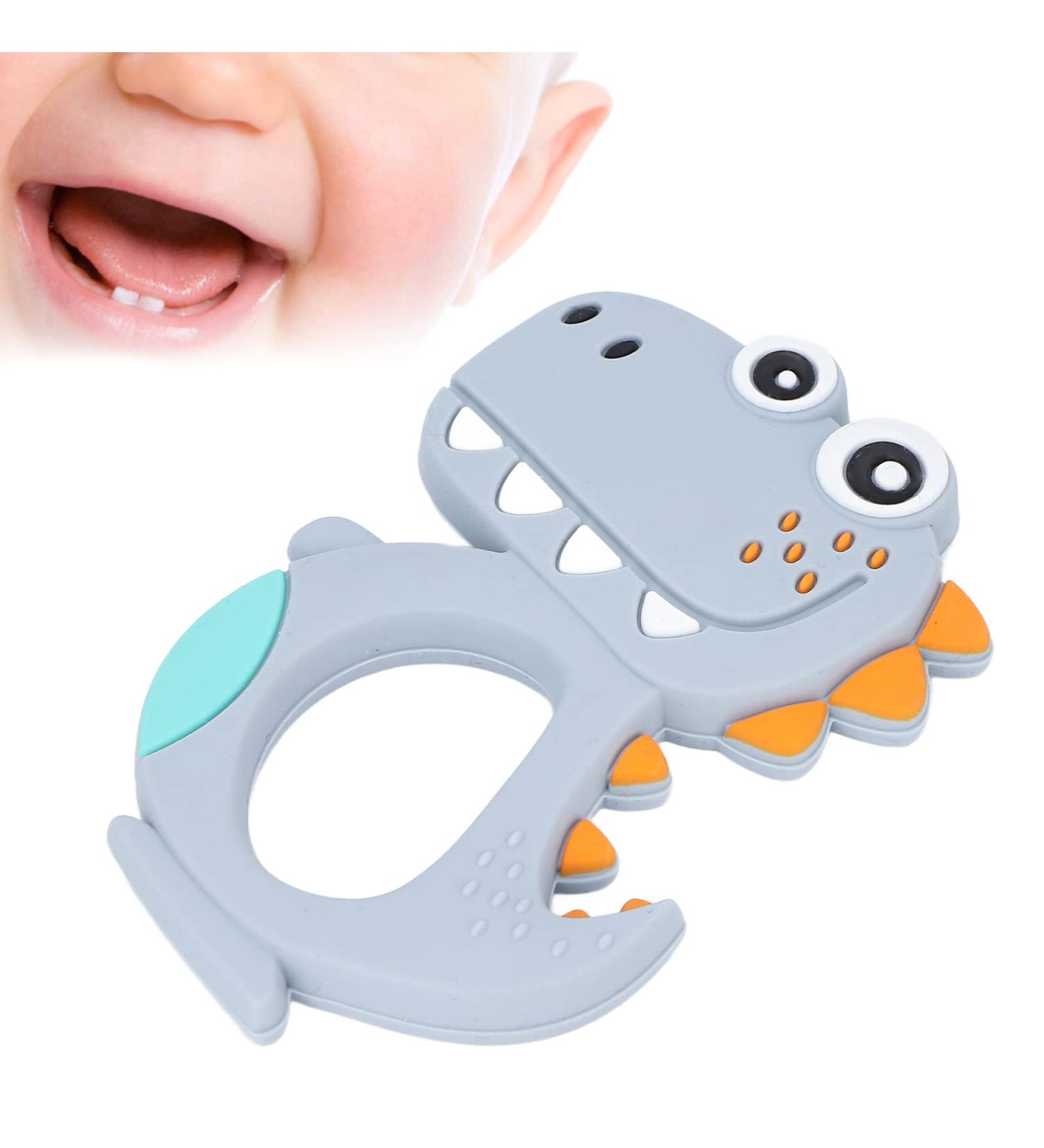 Silicone Baby Bite Ring Toys | Soothing Dinosaur Teething Rings for Breastfeeding Babies | Soothe Gums & Wounds International Shipping - Buy Online on GoSupps.com