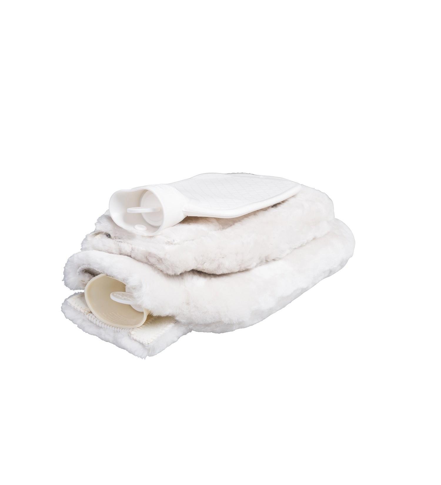 Heat bottle with lambskin cover large