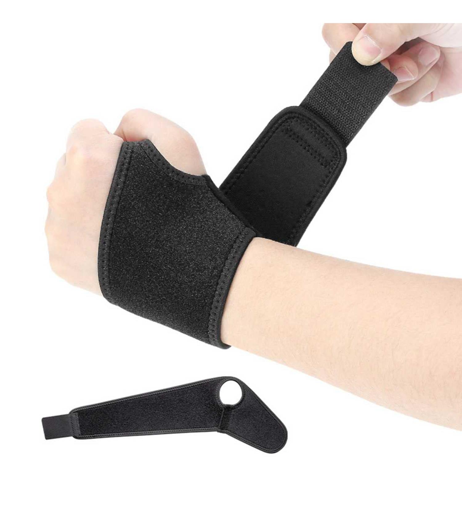 Adjustable Wrist Brace for Sports - Carpal Tunnel Support for Men & Women | Medium Left Hand - Black - Buy Online on GoSupps.com