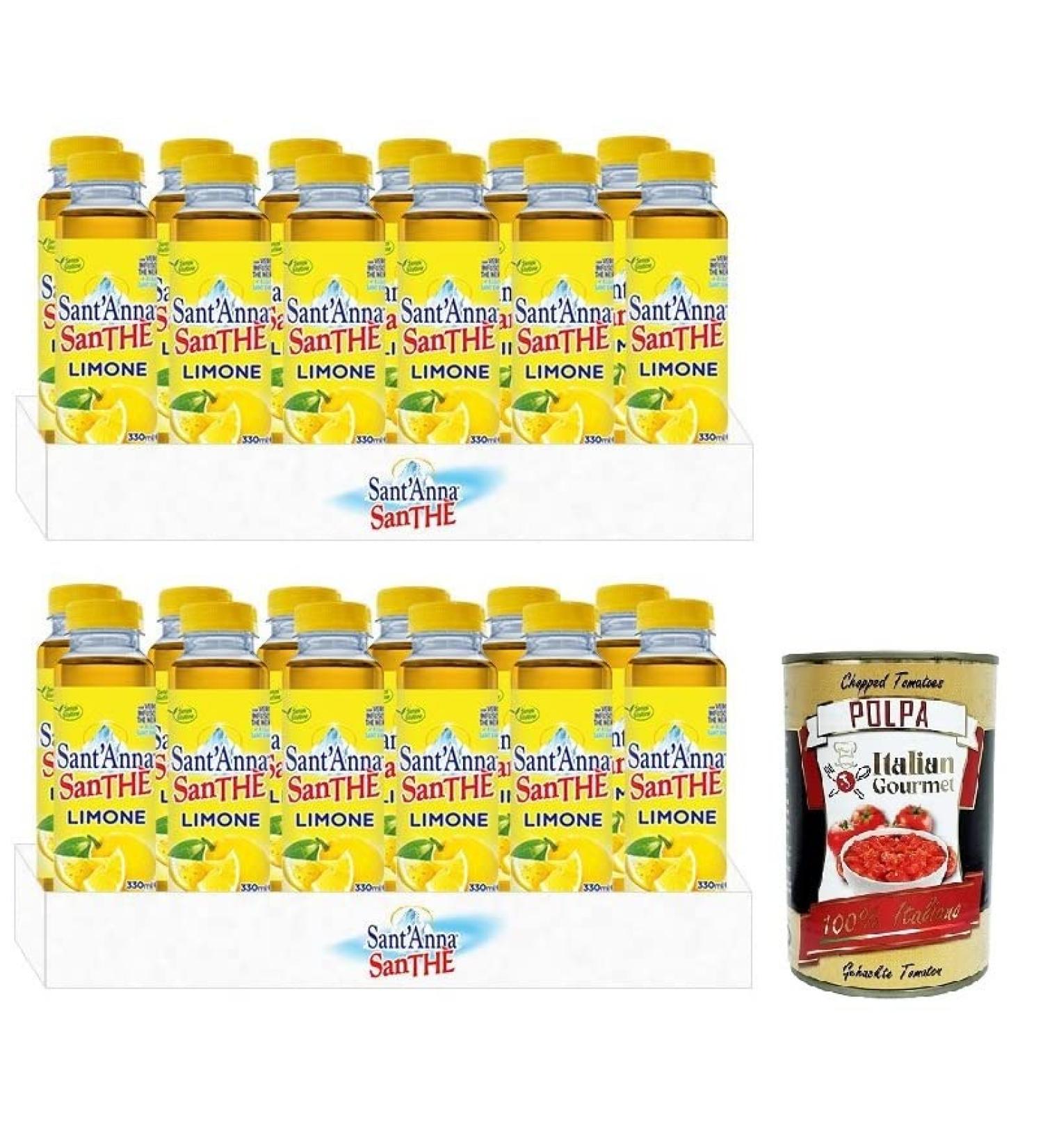  Italian Gourmet E.R. Sant'Anna Santh al Limone Pack of 24 disposable 330ml PET bottles + 400g Italian Gourmet Polpa di Pomodoro box - Buy Online on GoSupps.com