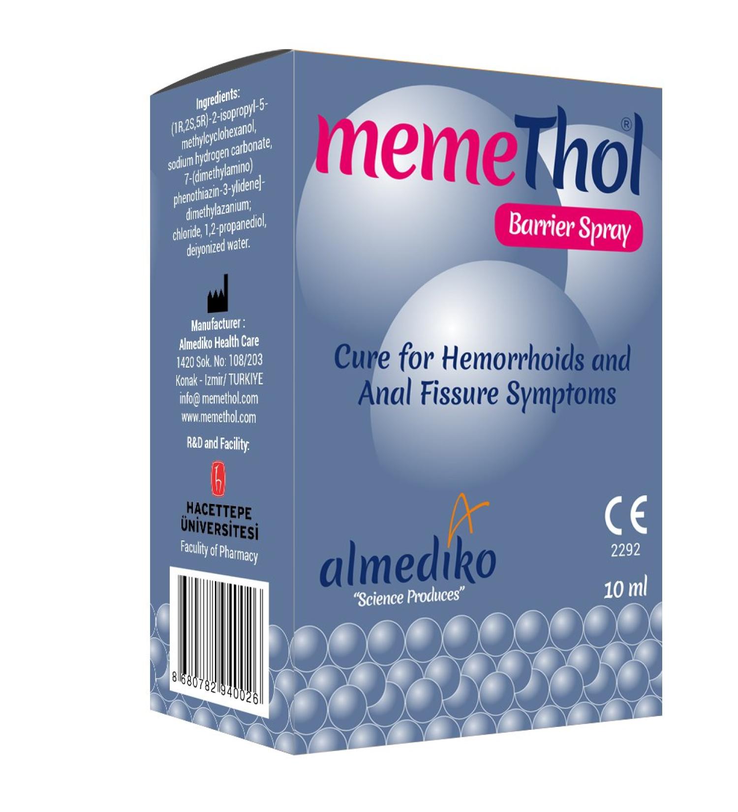 Memethol Hemorrhoids Barrier Spray - Fast Relief and Protection | [Brand Name] - Buy Online on GoSupps.com
