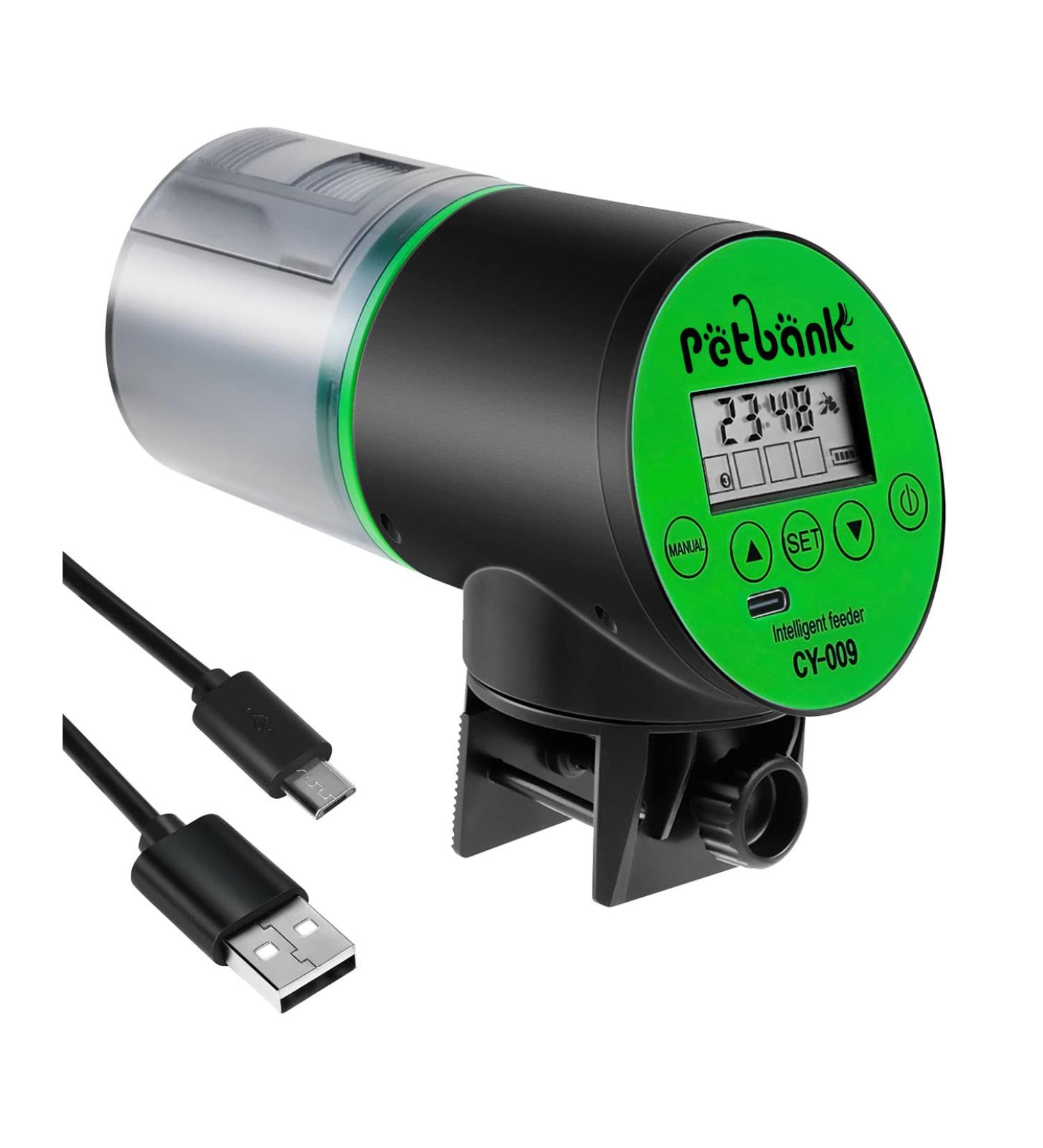 Petbank Rechargeable Automatic Fish Feeder with USB Charger - CY-009 Fish Food Dispenser for Aquarium - Buy Online on GoSupps.com