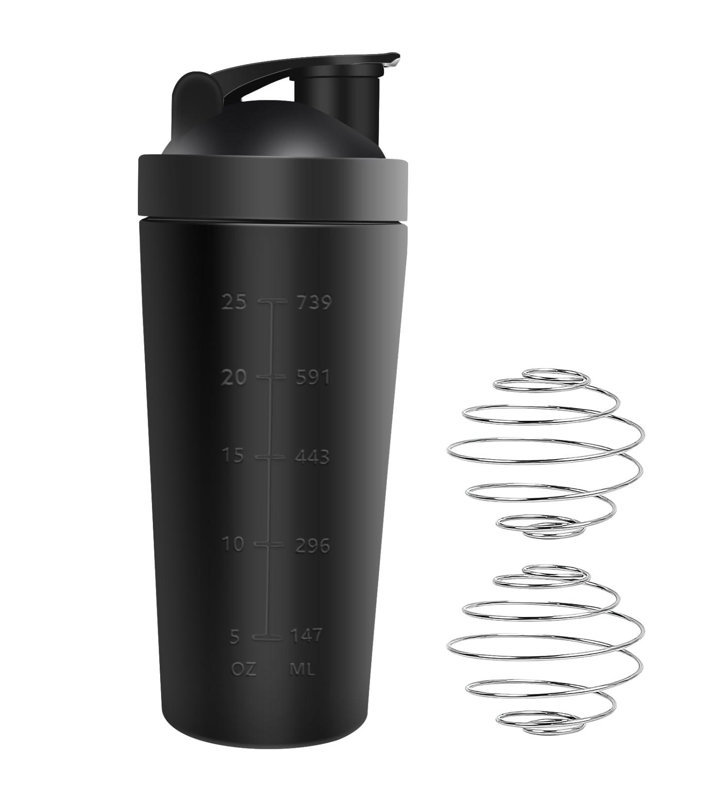 Joligaea Stainless Steel Protein Shaker 750ml - Fitness Shaker with Scale for Protein Diet & Sports | Black - Buy Online on GoSupps.com