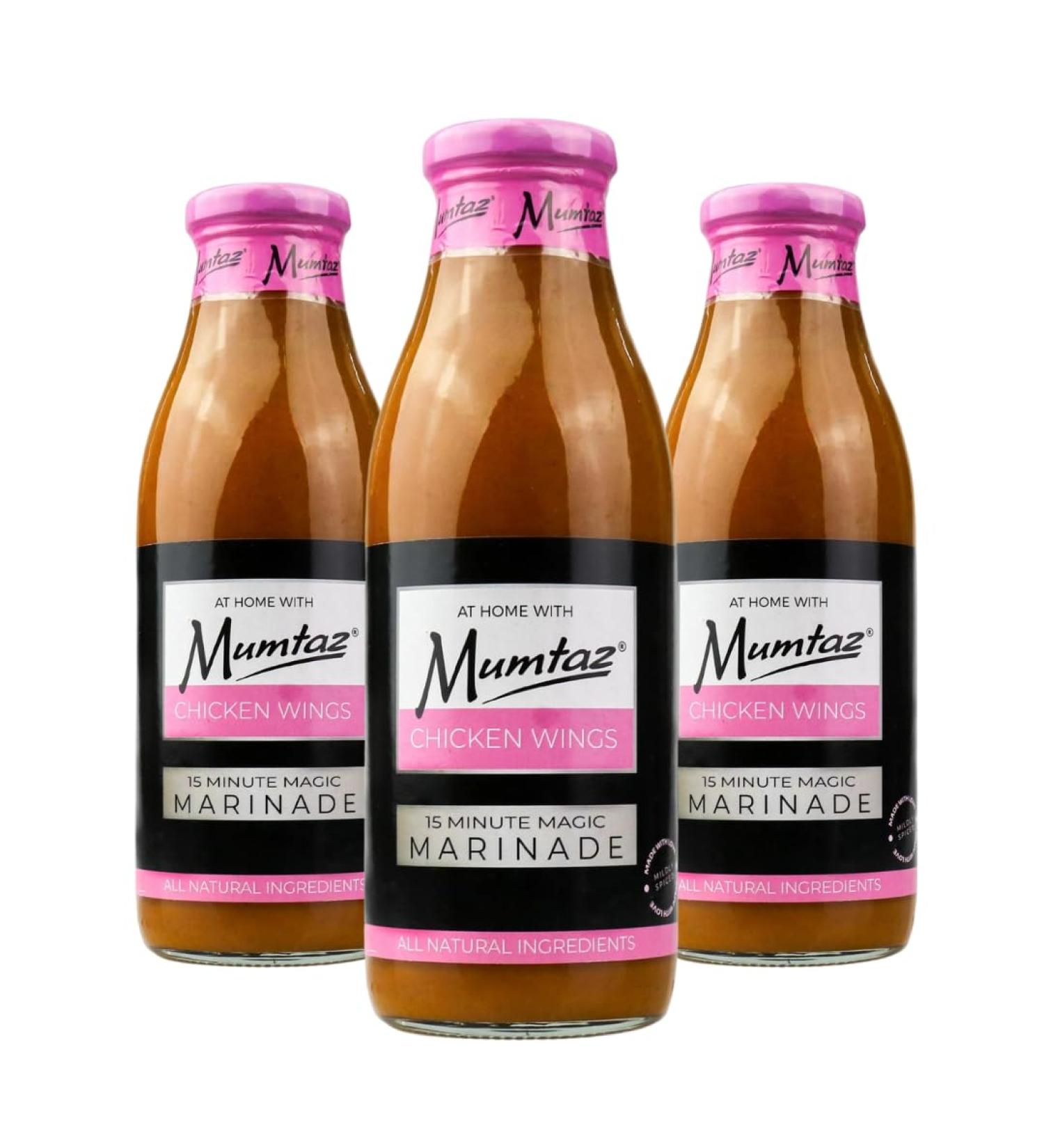 Mumtaz CHICKEN WINGS Marinade Sauce - Pack of 3x500g 15 Minute Magic Marinade Medium Spiced BBQ-Grill-Roast-Stir or Air fry All Natural Ingredients Gluten Free Vegan Friendly. - Buy Online on GoSupps.com