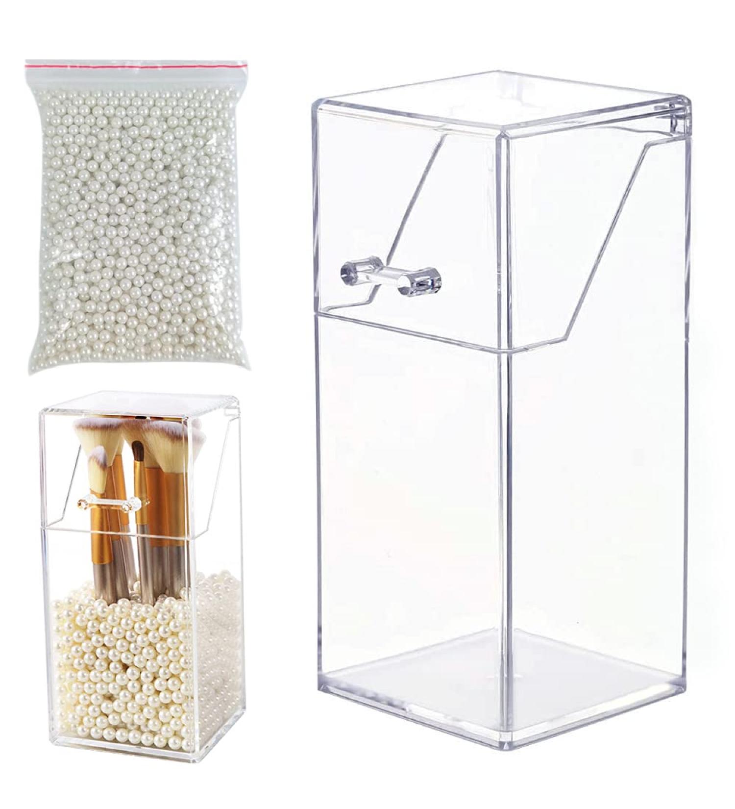 Mulinhai Acrylic Makeup Brush Holder | Stylish Cosmetic Organizer for Dressing Tables & Bathrooms Perfect Storage Solution - Buy Online on GoSupps.com