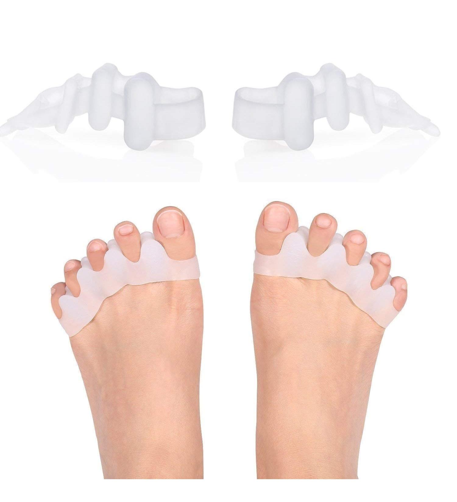 4-Piece Silicone Toe Separator for Hallux Valgus & Hammer Toe Relief - Foot Pain Solutions - Buy Online on GoSupps.com