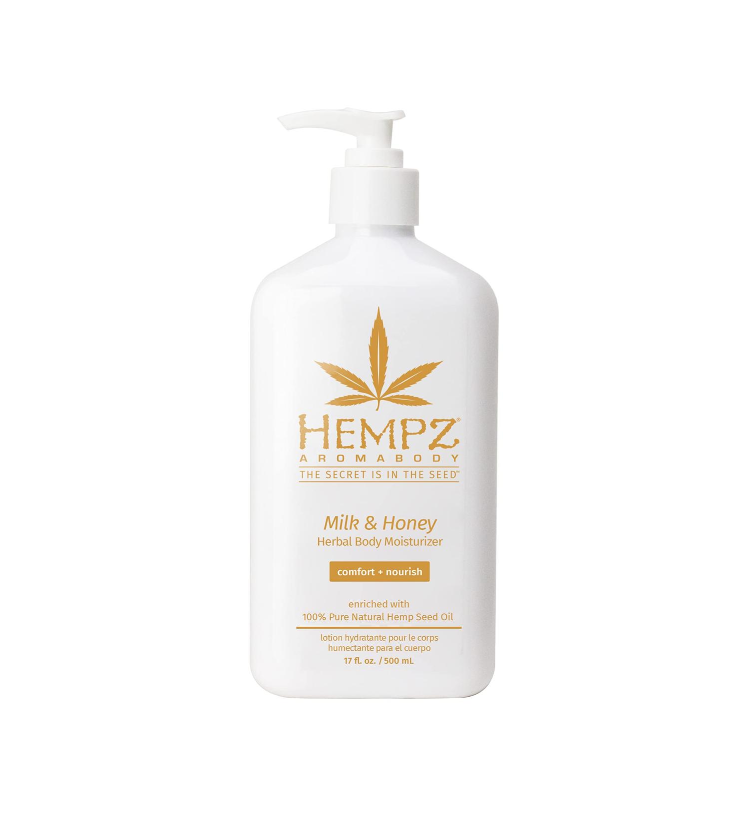 Hempz Milk & Honey Herbal Body Moisturizer 17 oz - Fragranced Everyday Body Lotion with Jojoba Seed, Cocoa Butter & Agave Extract - Hydrating Sensitive Skin Care - Buy Online on GoSupps.com