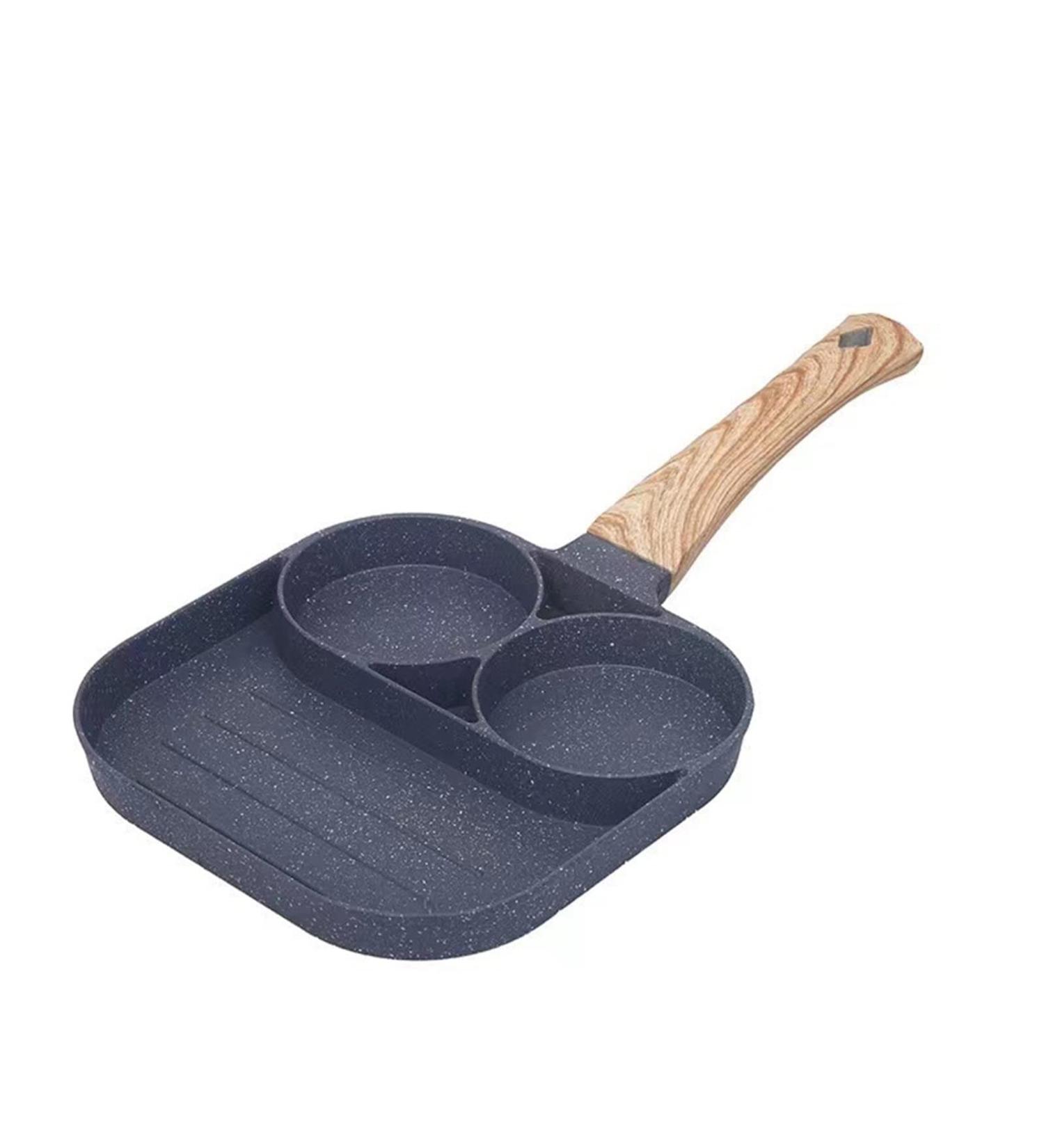 DELURA Saucepan Frying Pot Pan Steak Egg Pancake Thickened Omelet Pan Wooden Handle Pan for Kitchen Utensils Wok - Buy Online on GoSupps.com