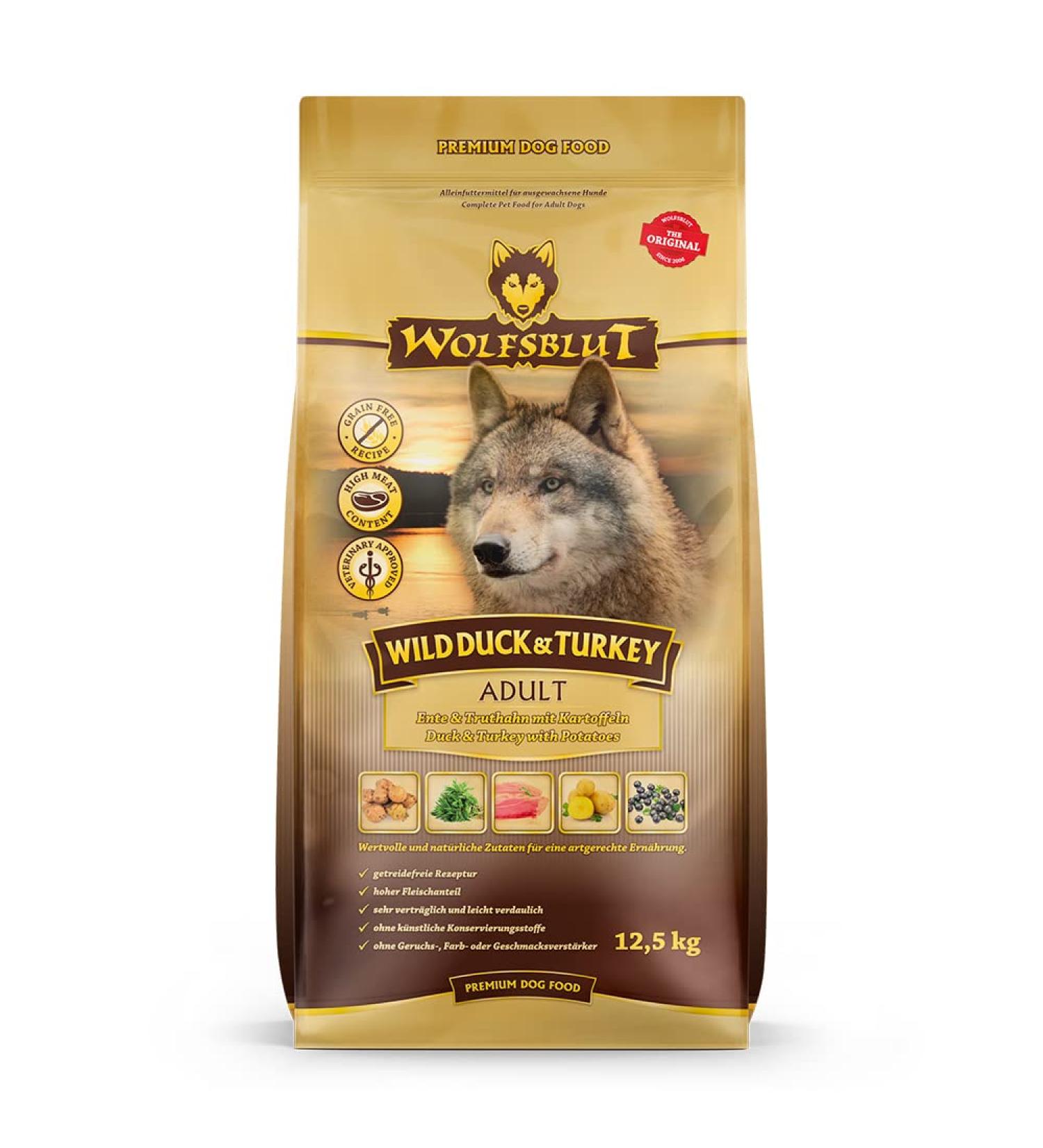Wolfsblut - Wild Duck & Turkey - 12.5 kg - Duck & Turkey - Dry Food - Dog Food - Grain-free