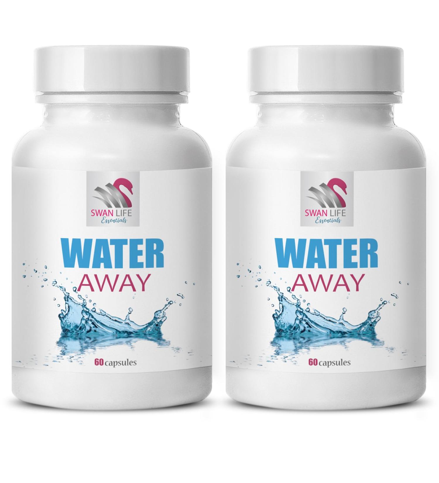 SWAN LIFE ESSENTIALS Diuretic Water Support - Water Away - Fluid Supplement Wellness Diuretic Natural Fluid Support Water-Balance Water Management Supplement 2Bottle 120Caps - Buy Online on GoSupps.com