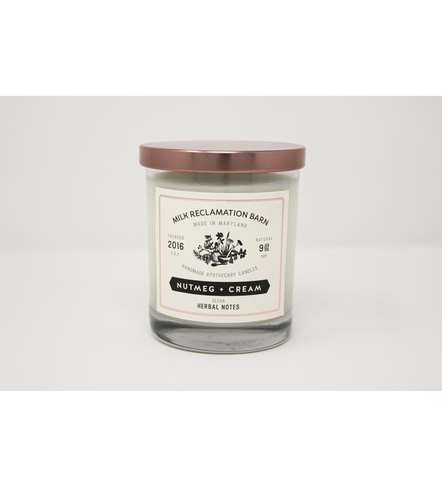 Nutmeg and Cream Scented Copper Top Botanical Jar Candle 9 Oz Home Fragrance Accessories