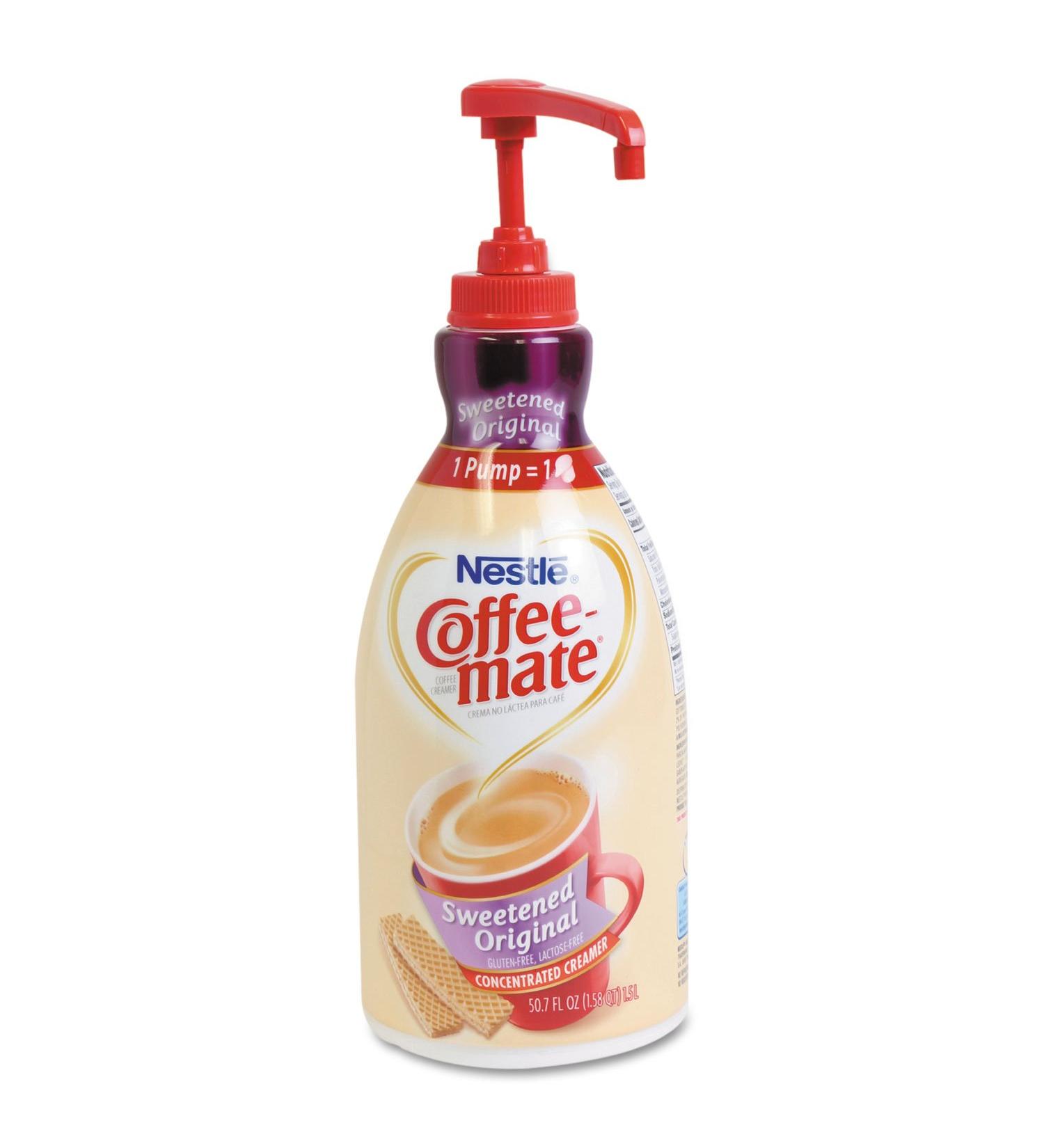 Coffee-Mate 13799 Liquid Coffee Creamer Sweetened Original 1500ml Pump Dispenser - Shop Now! - Buy Online on GoSupps.com