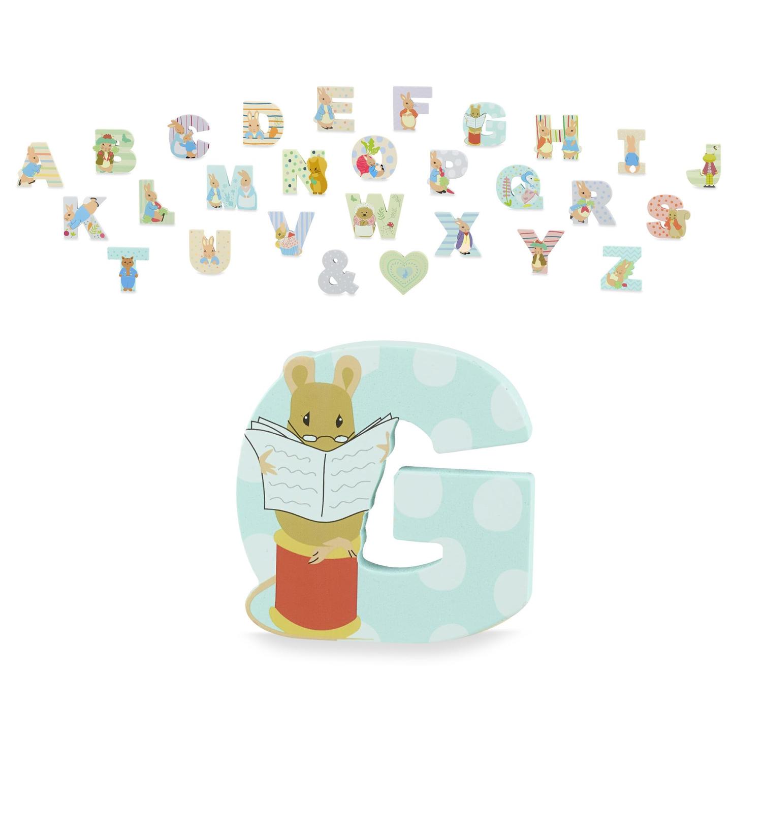Peter Rabbit Wooden Letter G by Orange Tree Toys - Personalized Baby Name Toy Box Decor - Alphabet Animal Nursery Decoration - Buy Online on GoSupps.com