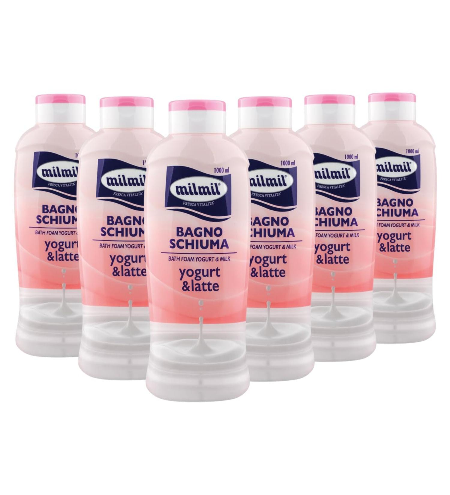 Milmil Milmil Bath Mousse Yogurt and Milk 1000 ml Pack of 6