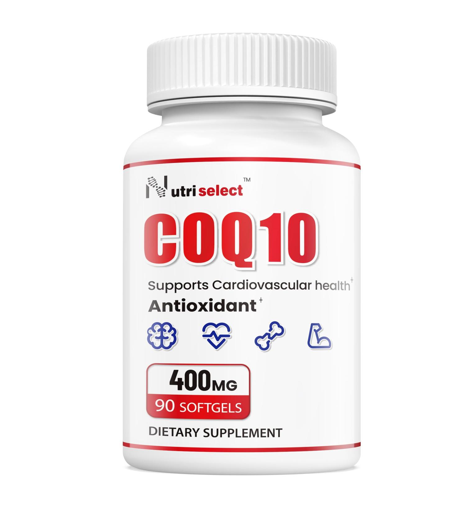 Nutriselect CoQ10 Antioxidant Supports Cardiovascular Health 400mg 90 softgels