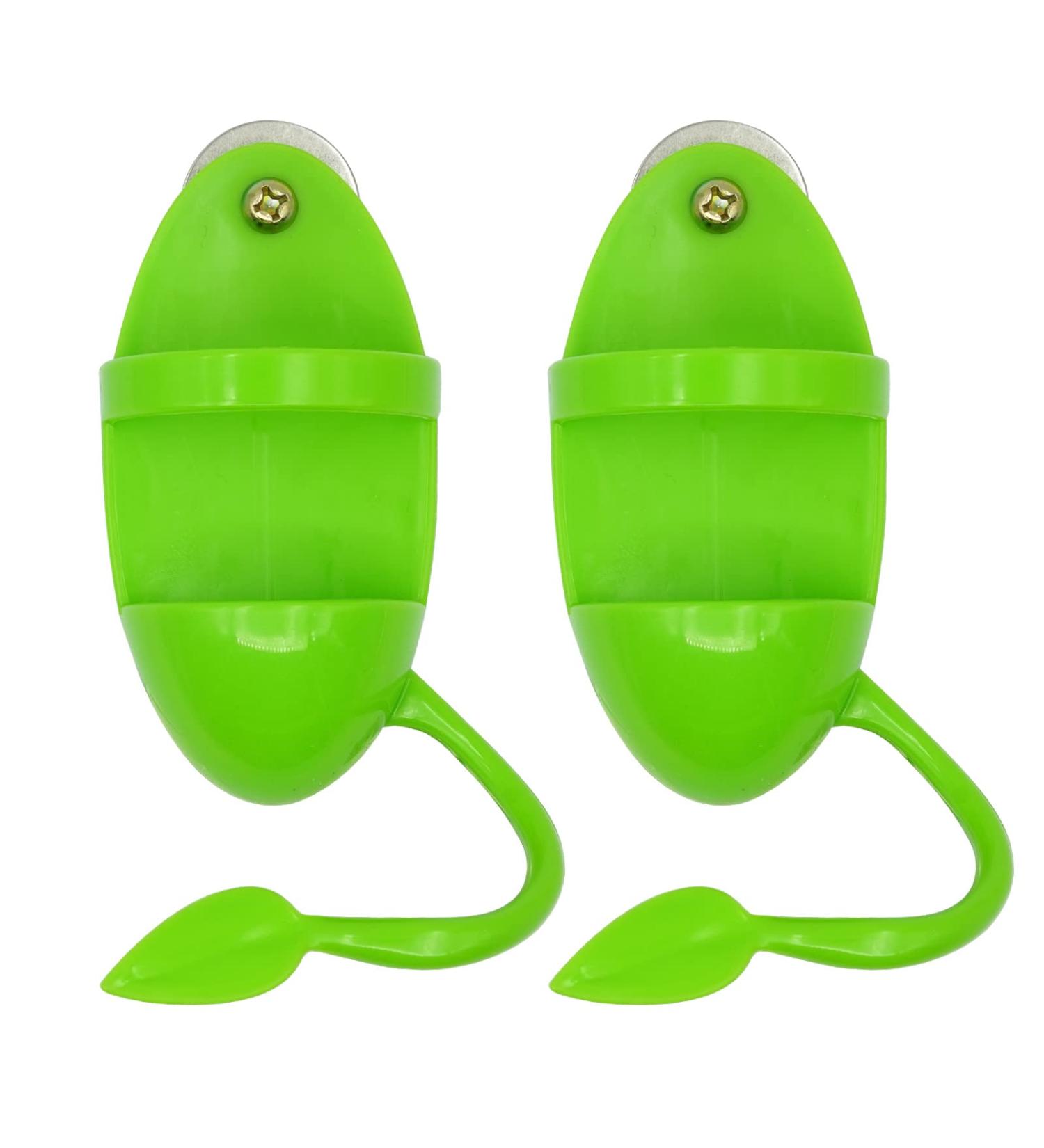 Junniu 2PCS Bird Cuttlebone Stand Holder Feeding Cup Rack Birdcage Accessories with Perches Supplies Fruit Vegetable Storage for Budgies Parakeet Cockatiel Conure Lovebird Finches, green