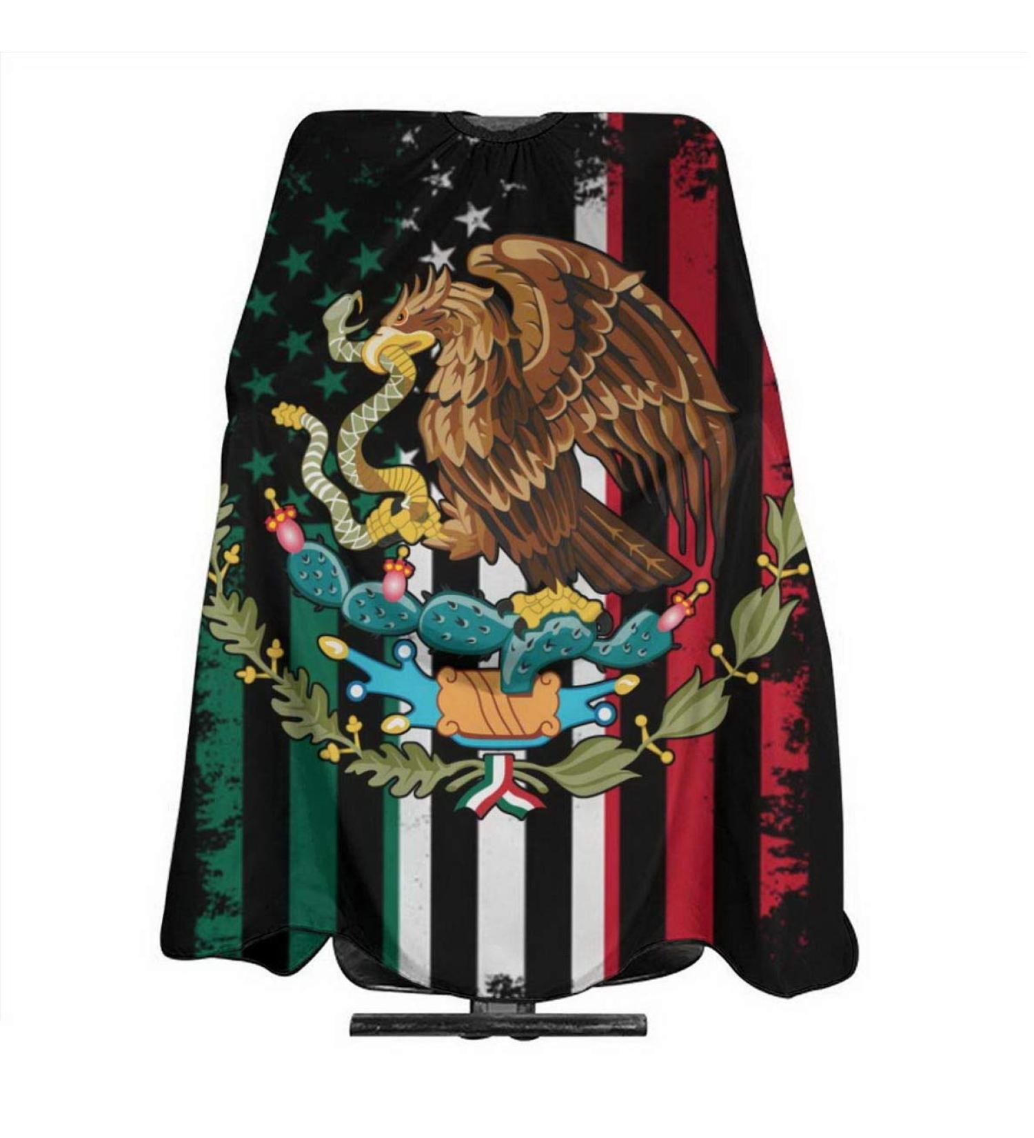 Mexico Distressed Flag Barber Cape | Professional Waterproof Hairdresser Cape | Anti-Static & Shampoo-Proof Salon Accessories | 55x66 - Buy Online on GoSupps.com