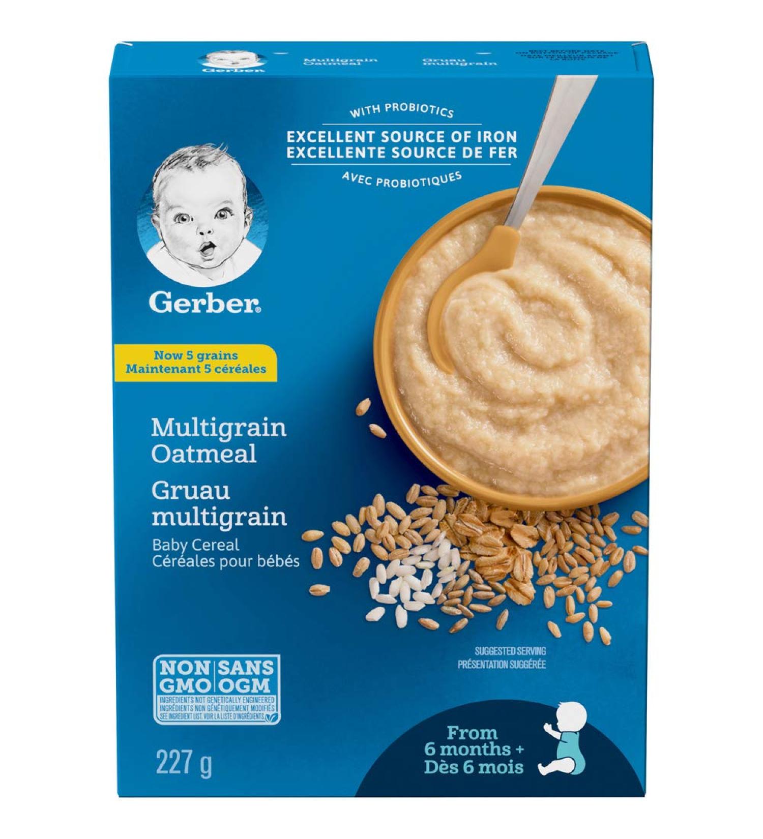 GERBER CEREAL Stage 2 - Mixed Grain Baby Food Cereal 6+ months 227 g 6 Pack - PACKAGING MAY VARY - Buy Online on GoSupps.com