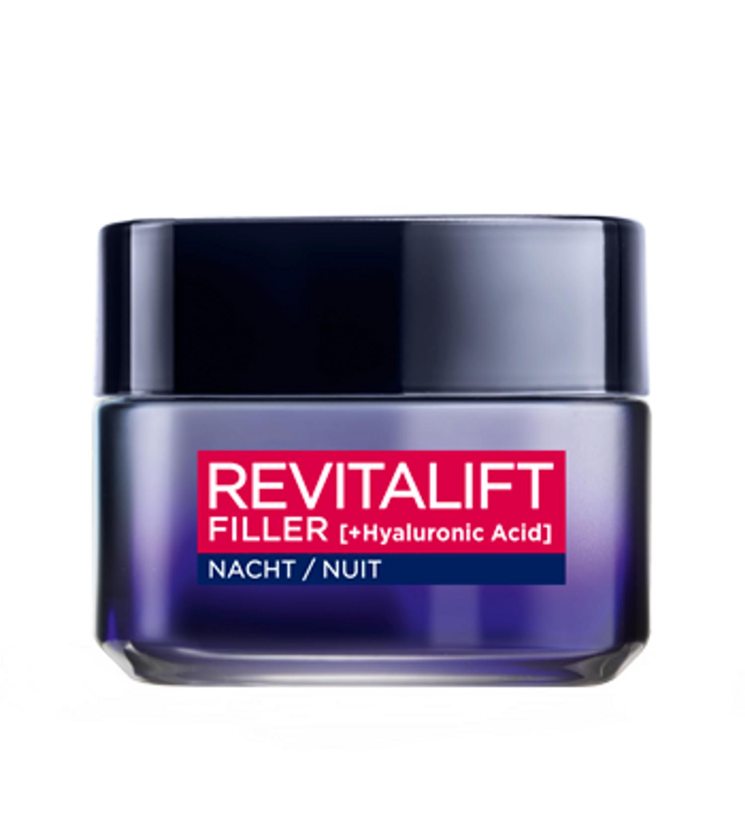 L'Oreal LOr al Paris Revitalift Filler Hyaluronic Acid Night Cream Antiaging 50ml Suitable for all skin types for women from 35 years Visibly fills wrinkles and sleep lines - Buy Online on GoSupps.com
