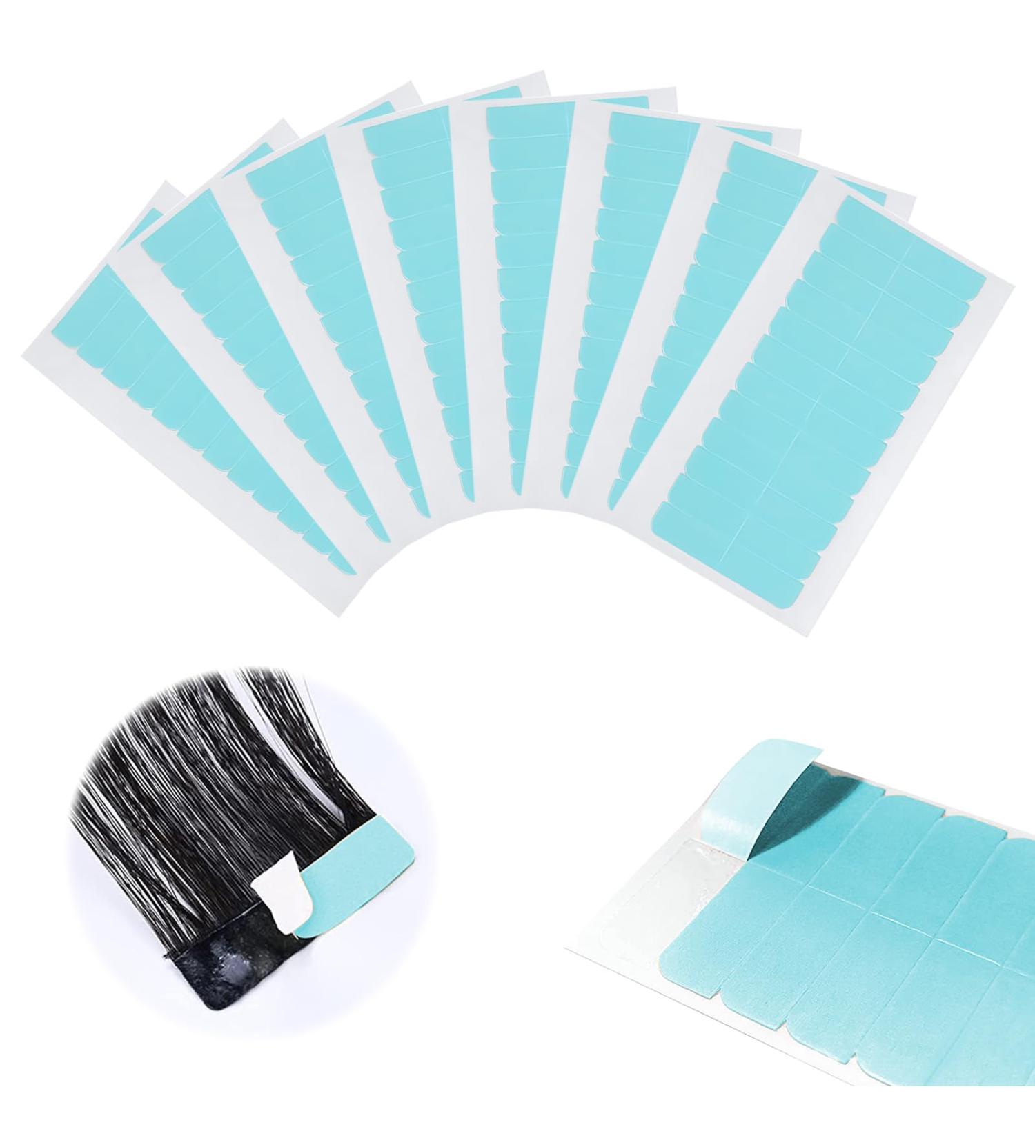 96 Premium Adhesive Replacement Tapes for Hair Extensions | Strong Hold Easy Application | Blue 4x0.8 cm - Buy Online on GoSupps.com