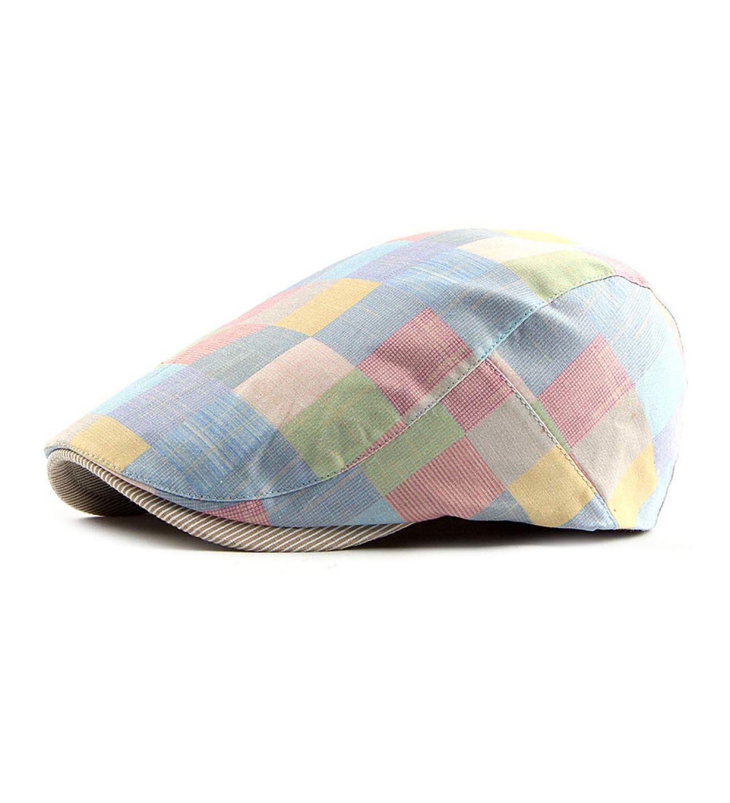 Gudessly Mens Adjustable Colorful Striped Plaid Ivy Newsboy Cap - Pink - Buy Online on GoSupps.com