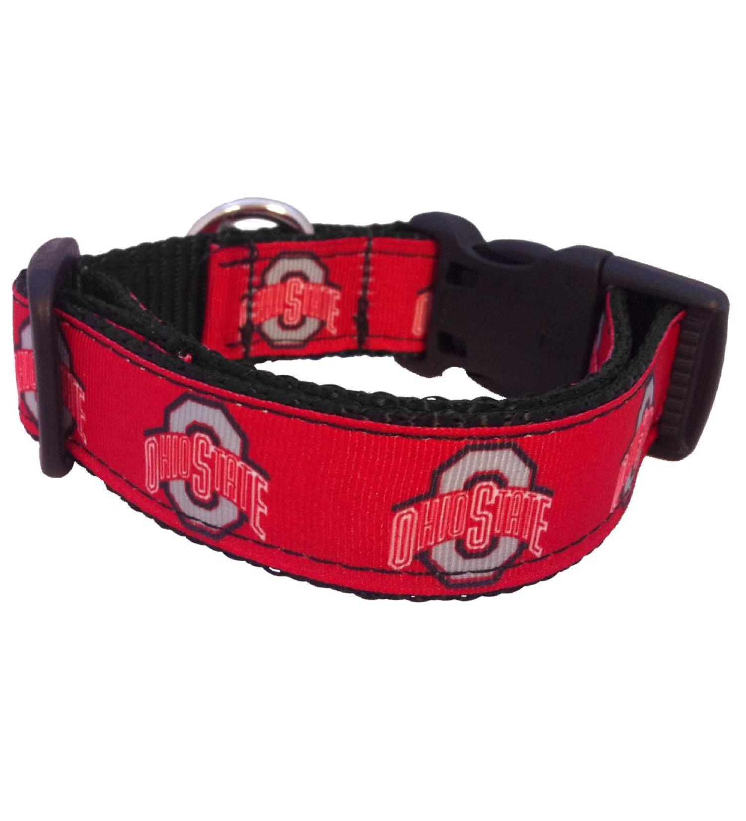 NCAA Ohio State Buckeyes Medium Dog Collar - Officially Licensed Collegiate Pet Gear - Buy Online on GoSupps.com