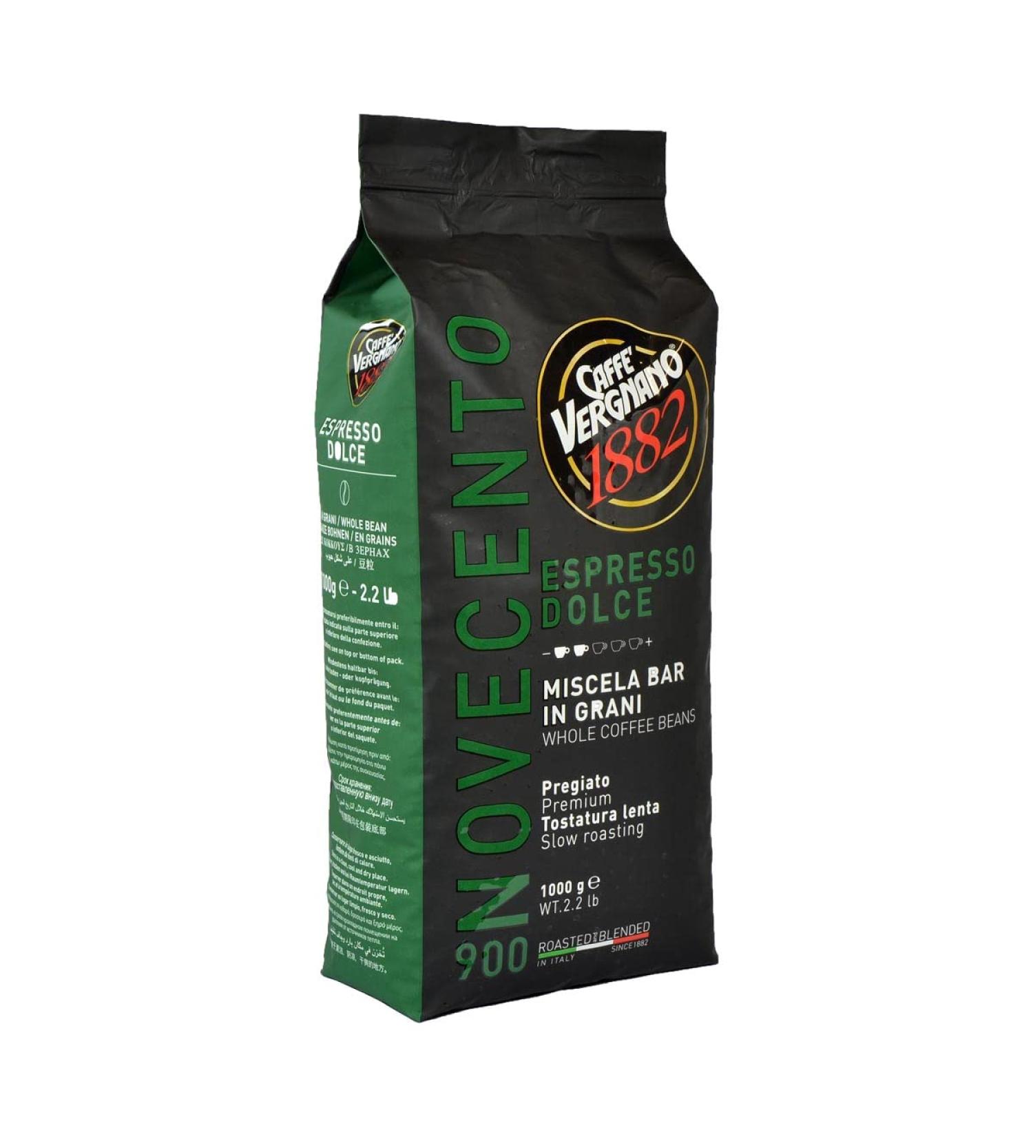 Caff Vergnano 1882 Espresso Dolce 900 - Whole Coffee Beans 1kg