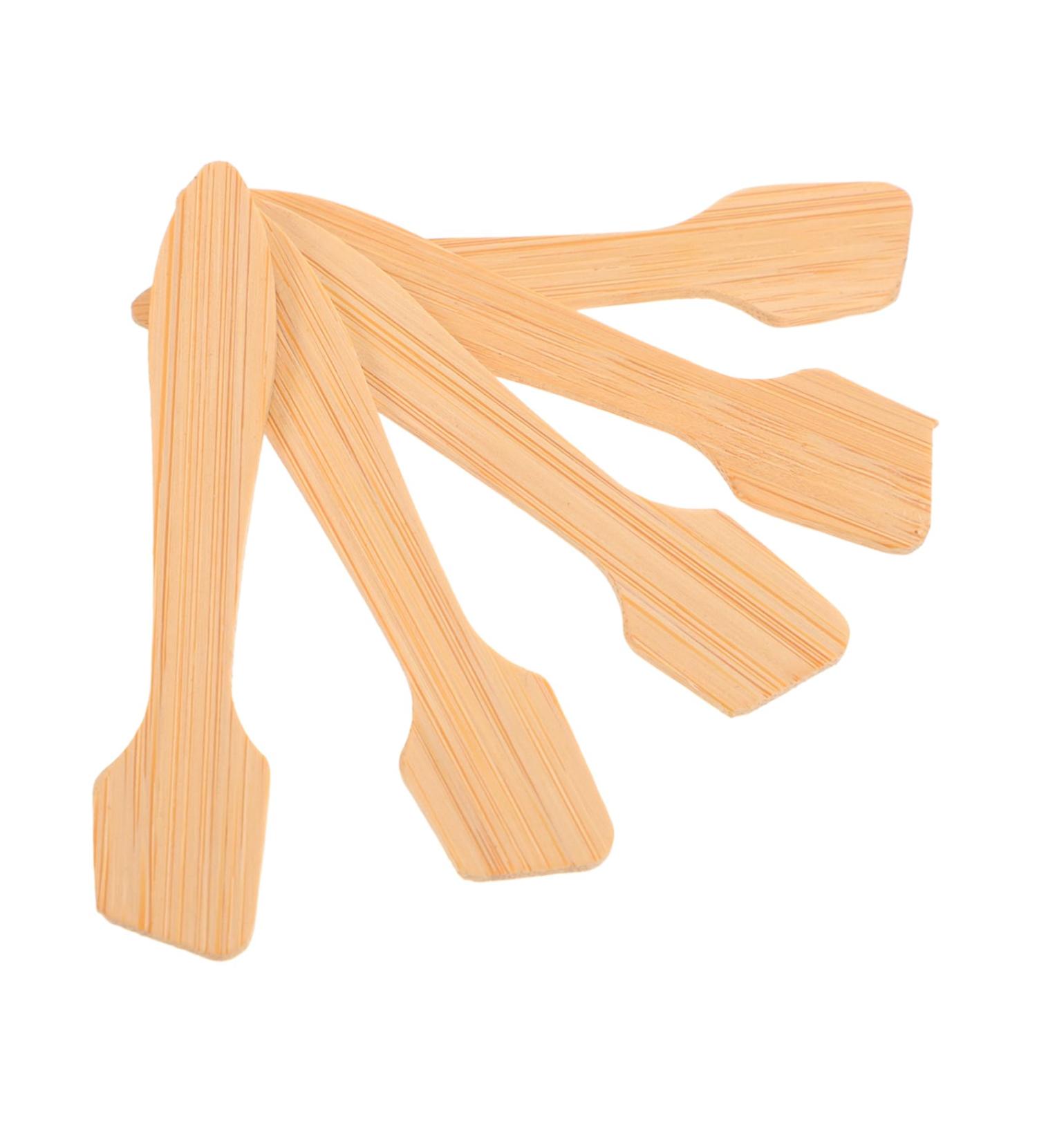  PACKOVE PACKOVE 5 Pieces Spatula for Facial Mask Eye Mask Massage Spoon Face Mask Spoon Skin Care Spatula Makeup Spatula Small Facial Spatula Makeup Mixing Spoons Light Brown Wooden - Buy Online on GoSupps.com