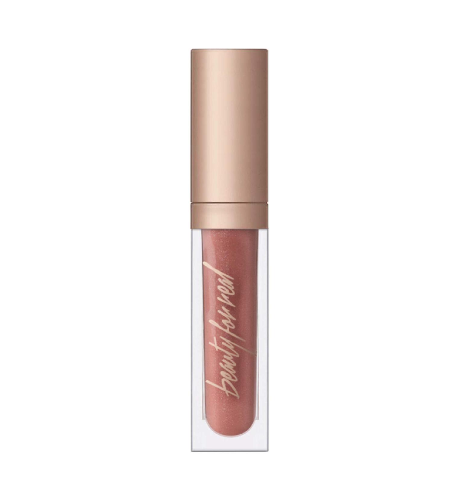 Beauty For Real Lip Gloss + Shine Turned On Nude - Non-Sticky Plumping Gloss with Marine Collagen - 0.15 fl oz - Buy Online on GoSupps.com
