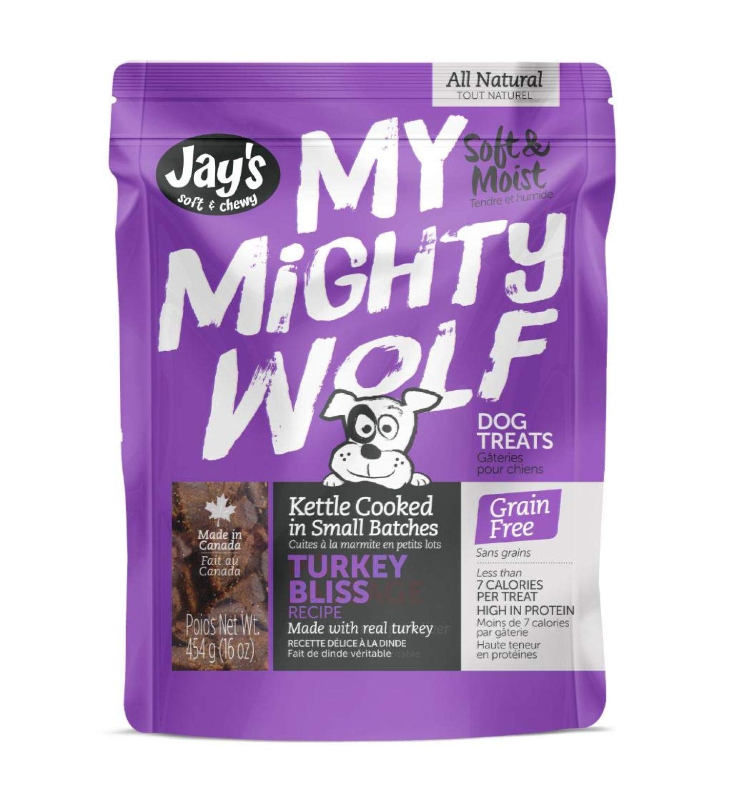 Waggers MMWT40 My Mighty Wolf Dog Treats Turkey Bliss Recipe 454g