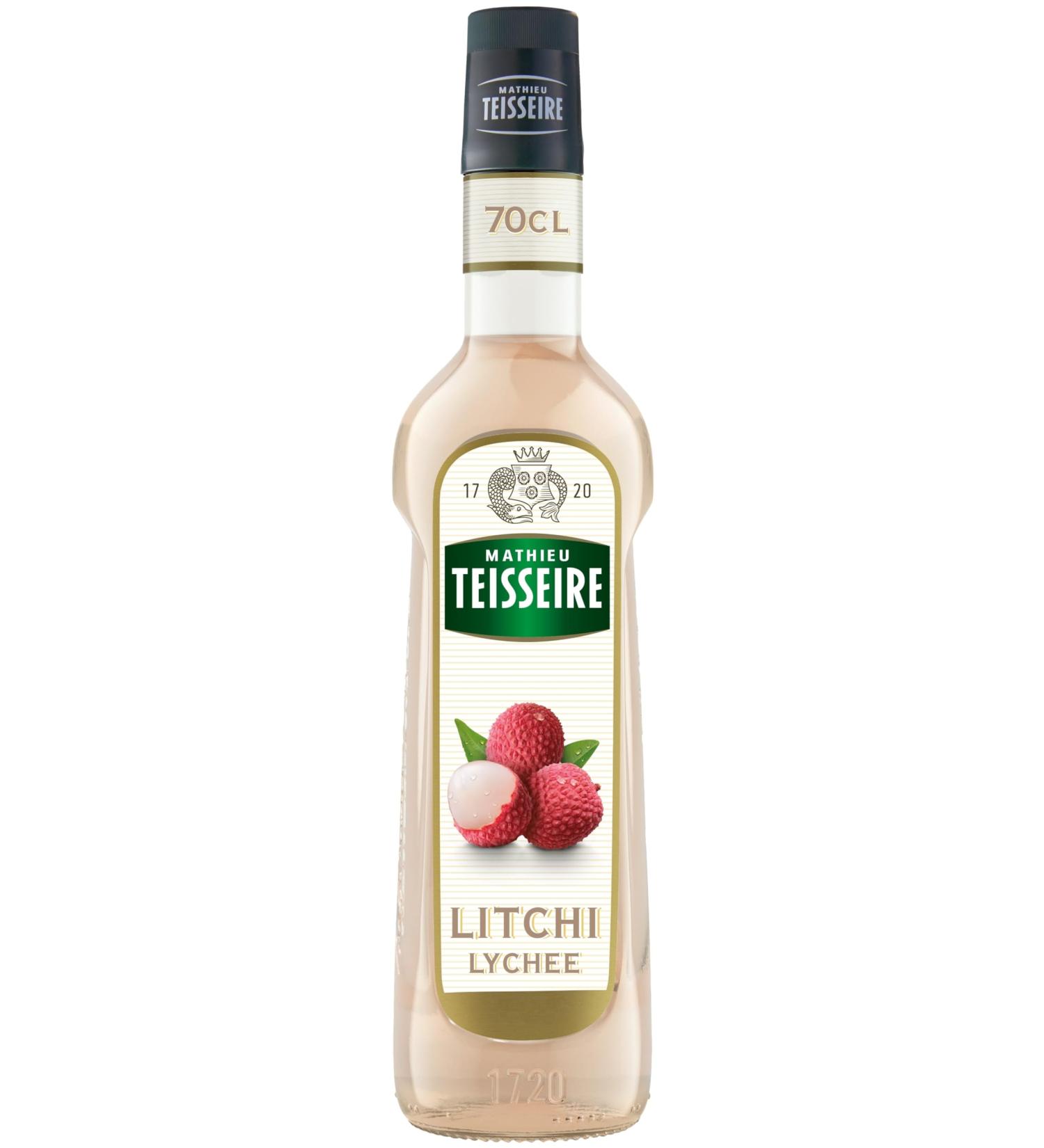 Mathieu Teisseire Litchi Syrup for drinks lemonades sodas cocktails with or without alcohol teas milkshakes smoothies 70cl bottle - Buy Online on GoSupps.com
