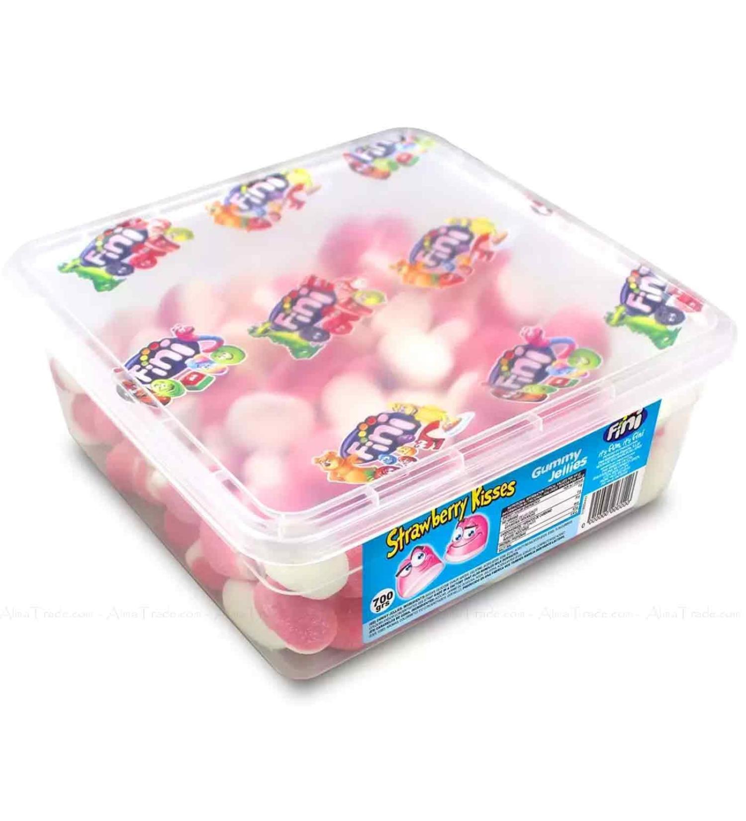 FINI Strawberry Kisses Gummy Sweets Jellies Mixed-Fruit 1Kg Share Pack Chewy Gummy Jelly Sweets Christmas Birthday Easter Halloween Thank You Gift Sharing Box Great Gift Sold by EPL - Buy Online on GoSupps.com