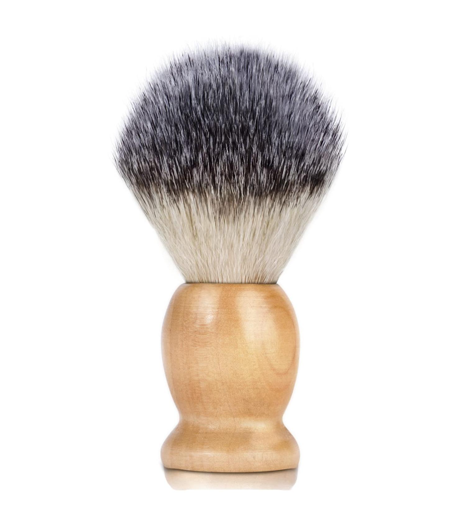 Hand Crafted Wood Handle Shaving Brush for Men | Hair Salon Wet Shave Tool for Safety Razor | Perfect Father's Day Gift for Him, Dad, Boyfriend - Brown - Buy Online on GoSupps.com