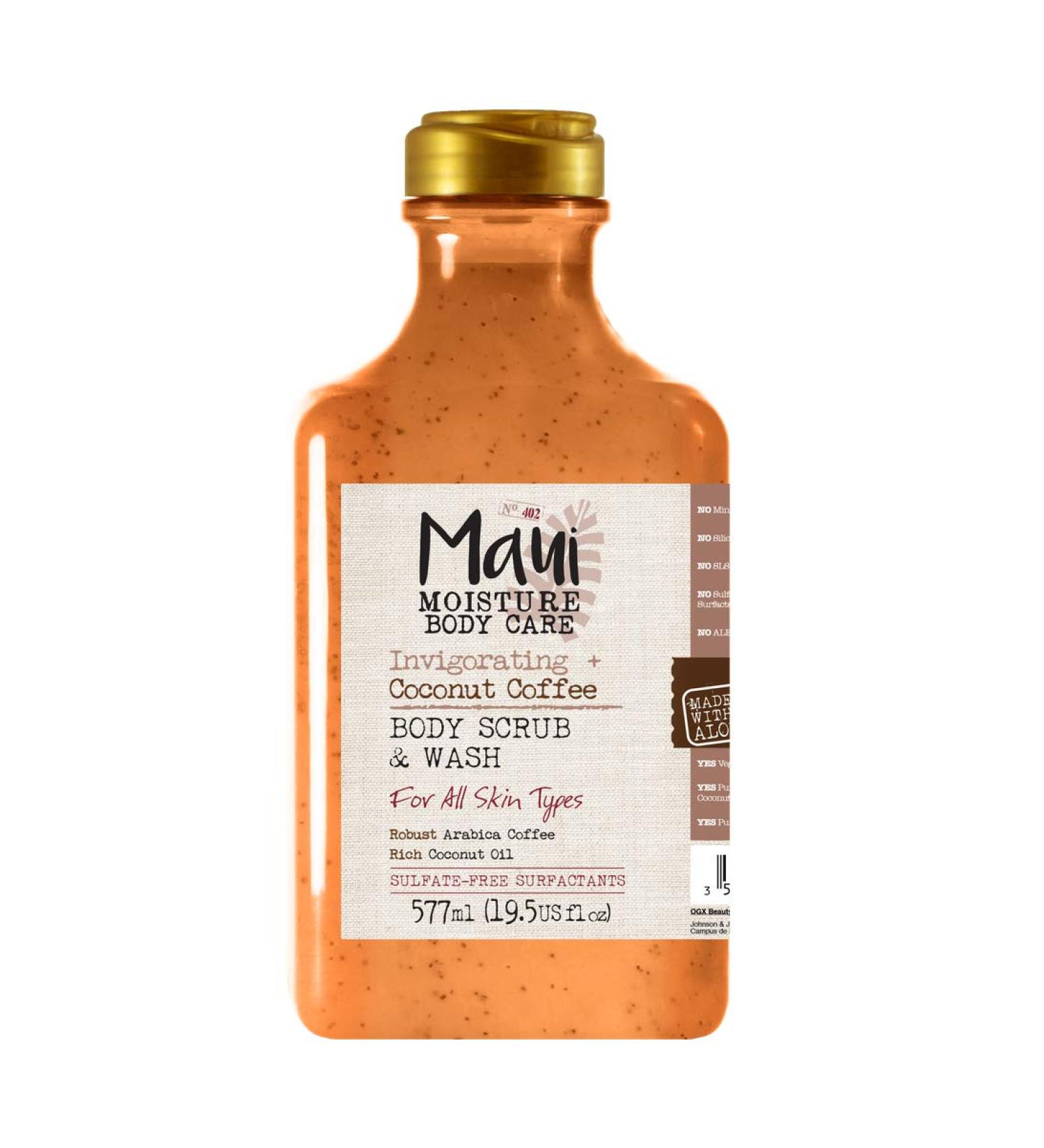 Maui Moisture Invigorating Coconut Coffee Scrub and Body Wash 577ml - Buy Online on GoSupps.com
